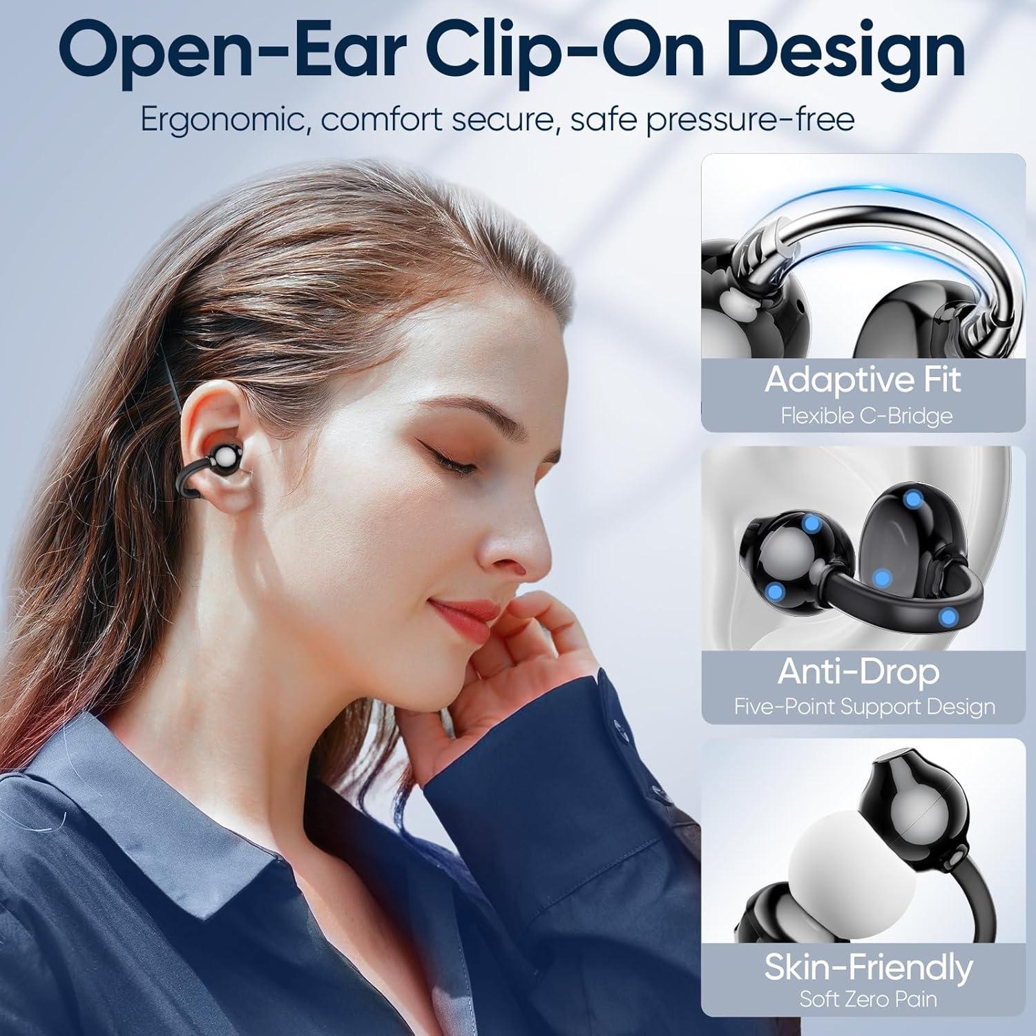 Auriculares Inalámbricos Bluetooth 5.4 ZL01 con Clip y Micrófono