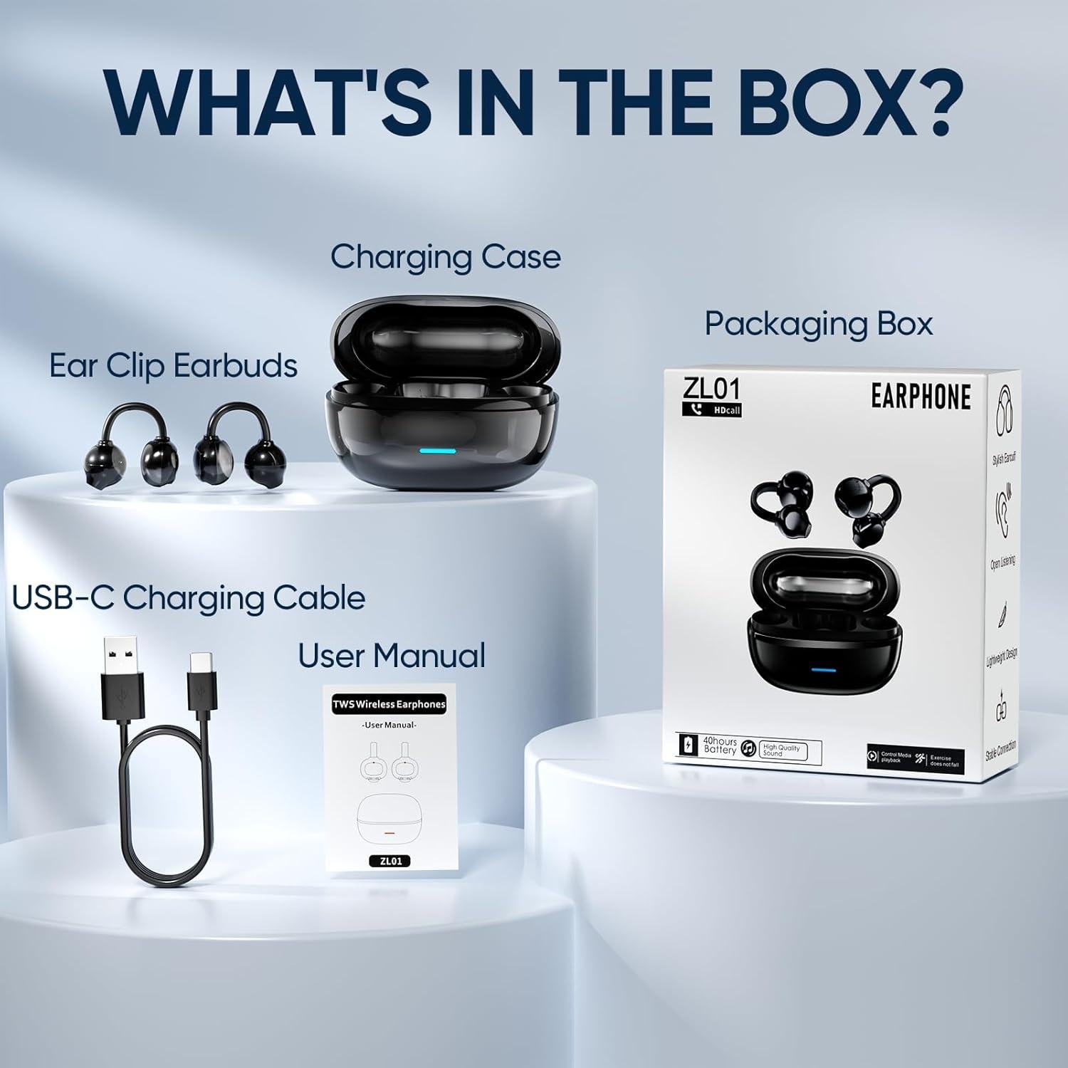 Auriculares Inalámbricos Bluetooth 5.4 ZL01 con Clip y Micrófono