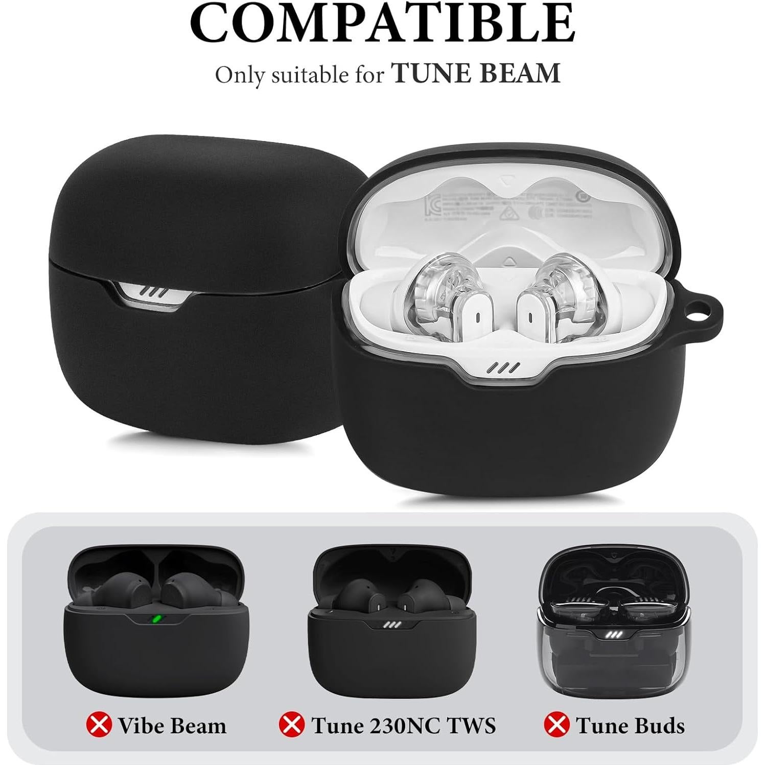 Funda de Silicona GEEKRIA para Auriculares JBL TUNE BEAM - Negro