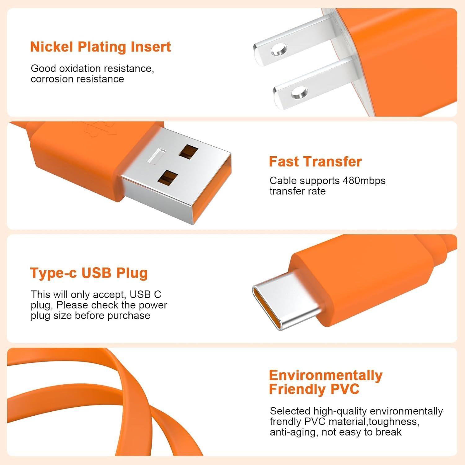 Cable de carga USB-C a USB-A Xivip 1.01m para JBL y auriculares