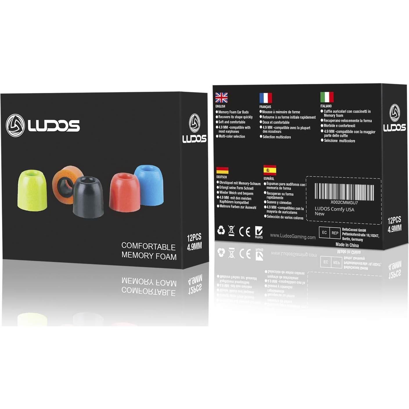 LUDOS Comfy Tapones de Espuma de Memoria 4.9mm - 6 Pares