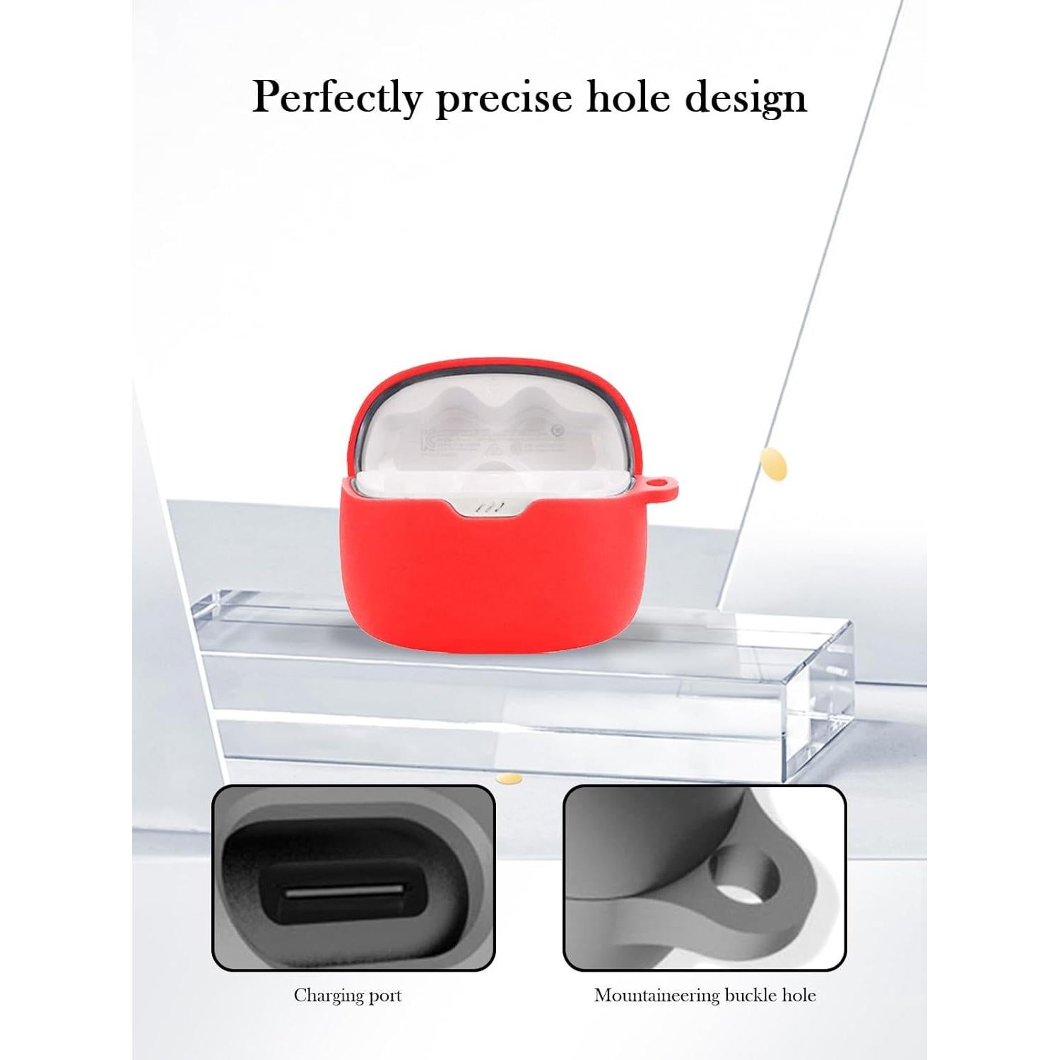 Funda Protectora Silicona BOVUGAC para JBL Tune 230NC TWS - Rojo