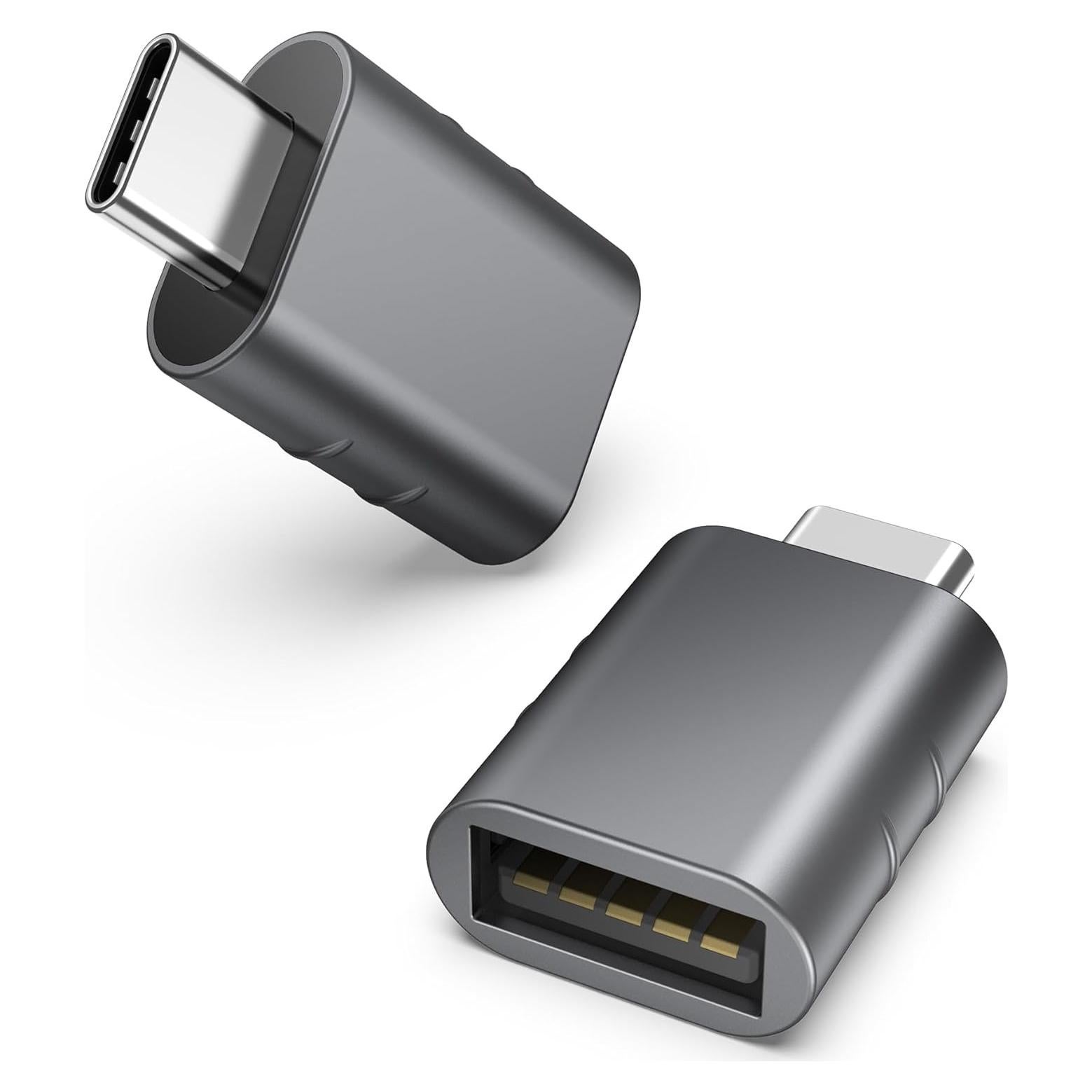 Paquete de 2 Adaptadores USB C a USB 3.0 Syntech Mark3 Gris