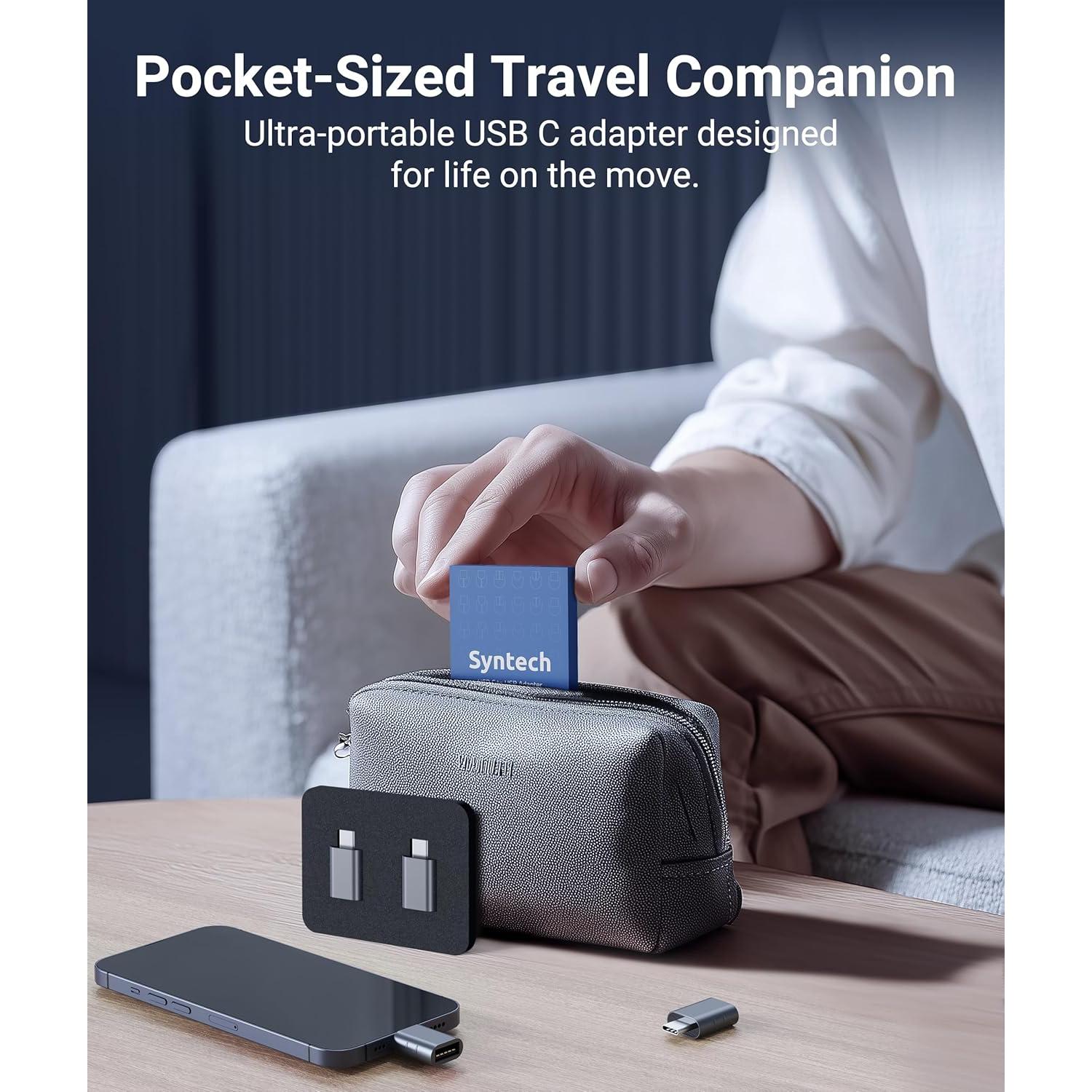 Paquete de 2 Adaptadores USB C a USB 3.0 Syntech Mark3 Gris