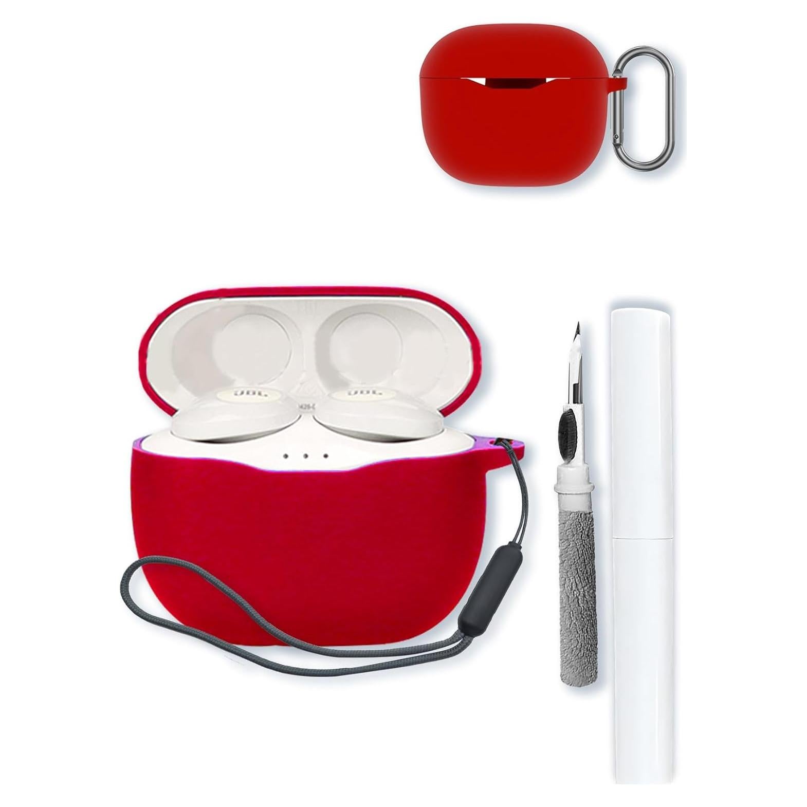 Funda Protectora Silicona BOVUGAC para JBL Tune 120 TWS Rojo