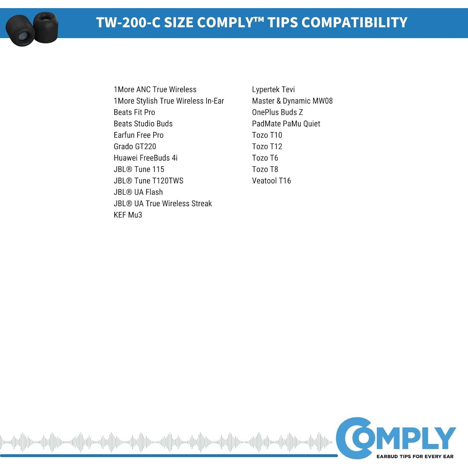 Puntas de Espuma Comply TW-200-C para Auriculares - Mediano