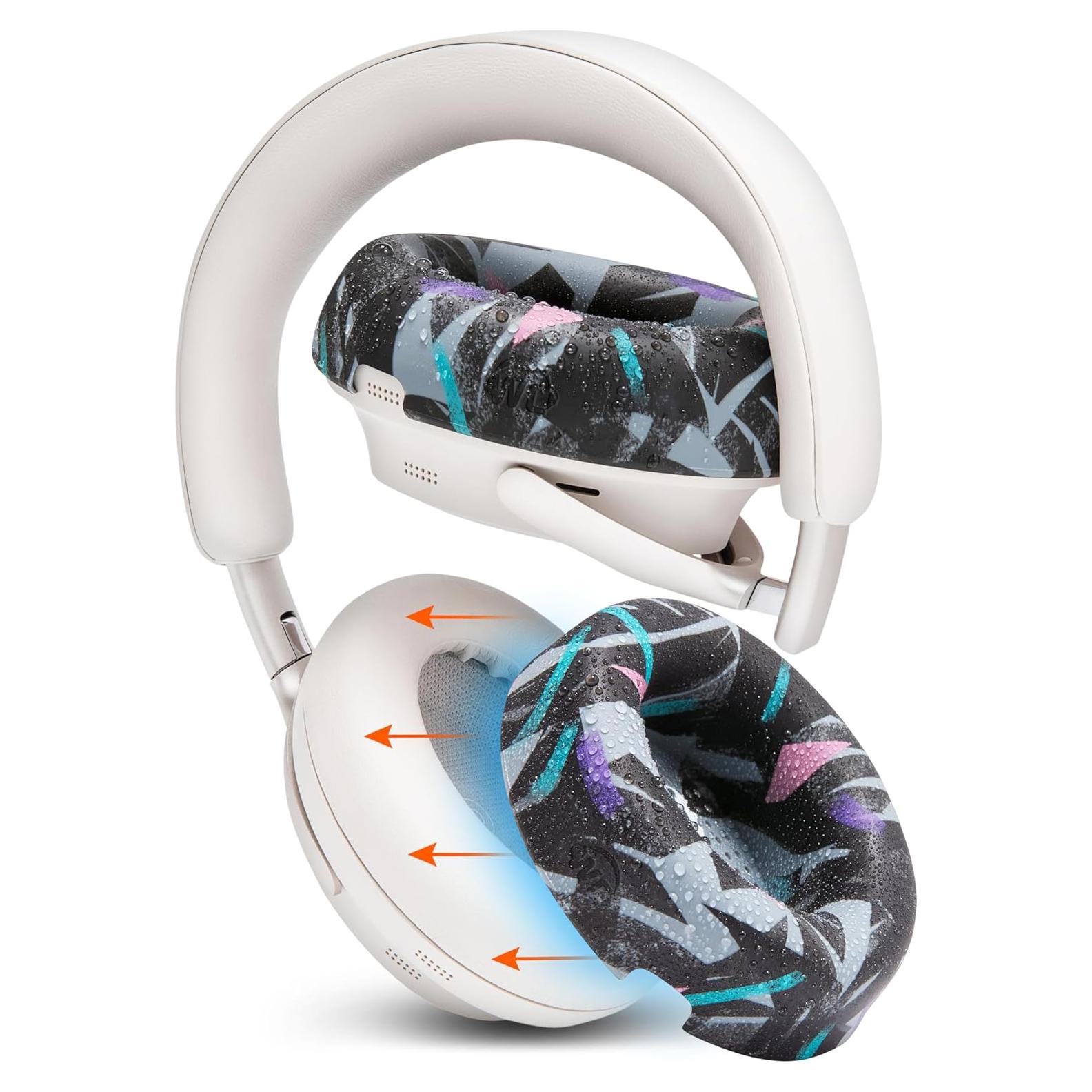 Cubiertas Protectores de Auriculares Wicked Cushions para Bose QuietComfort Ultra - A Prueba de Sudor y Lavables - Negro