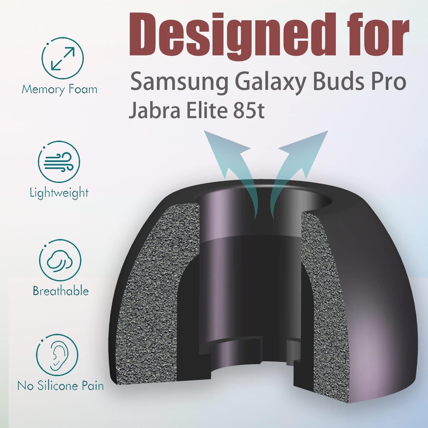 Consejos de Espuma con Memoria Luckvan para Galaxy Buds Pro - 3 Pares Negro