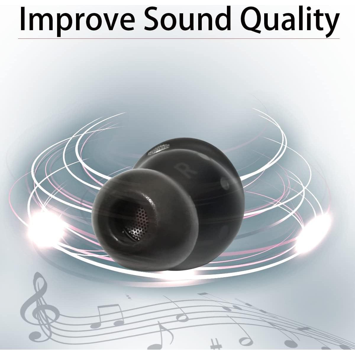 Consejos de Espuma con Memoria Luckvan para Galaxy Buds Pro - 3 Pares Negro