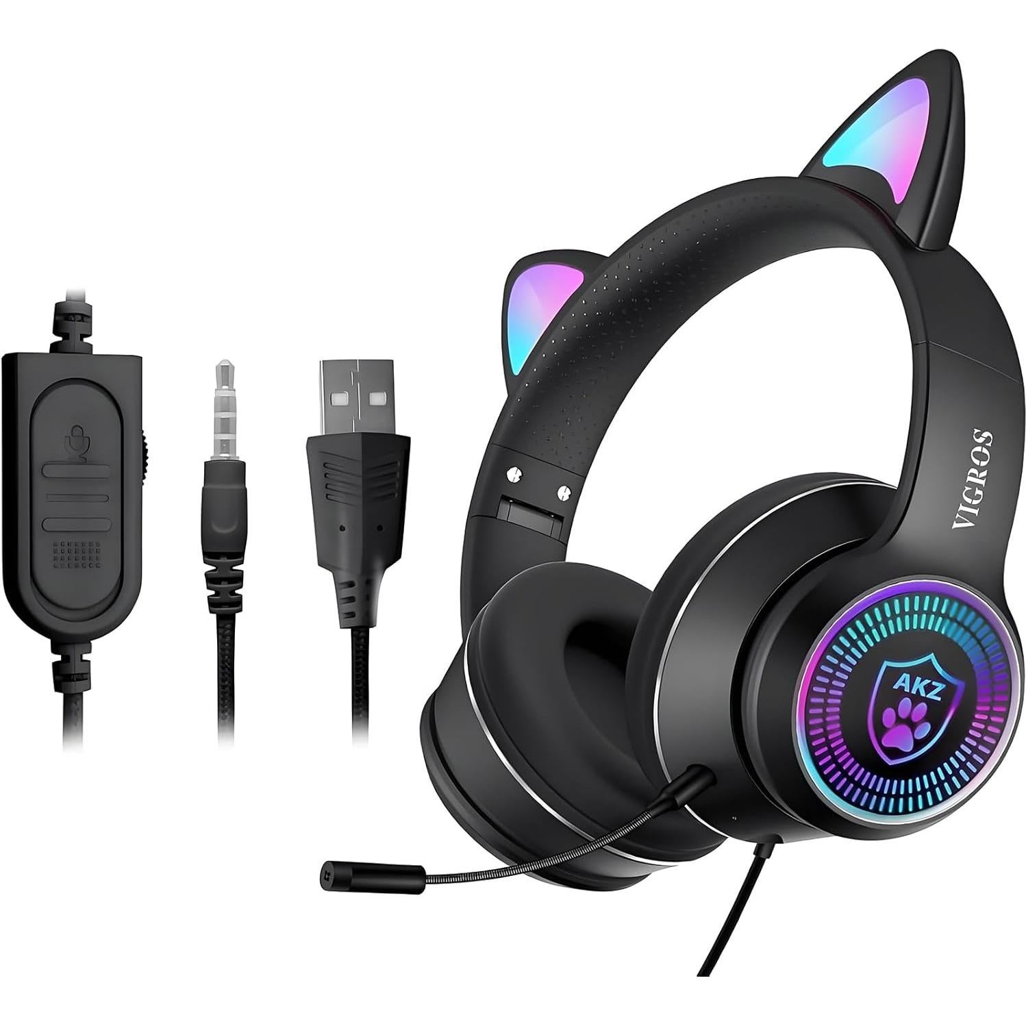 Auriculares Gaming VIGROS B52 con Luz LED y Micrófono 3.5mm