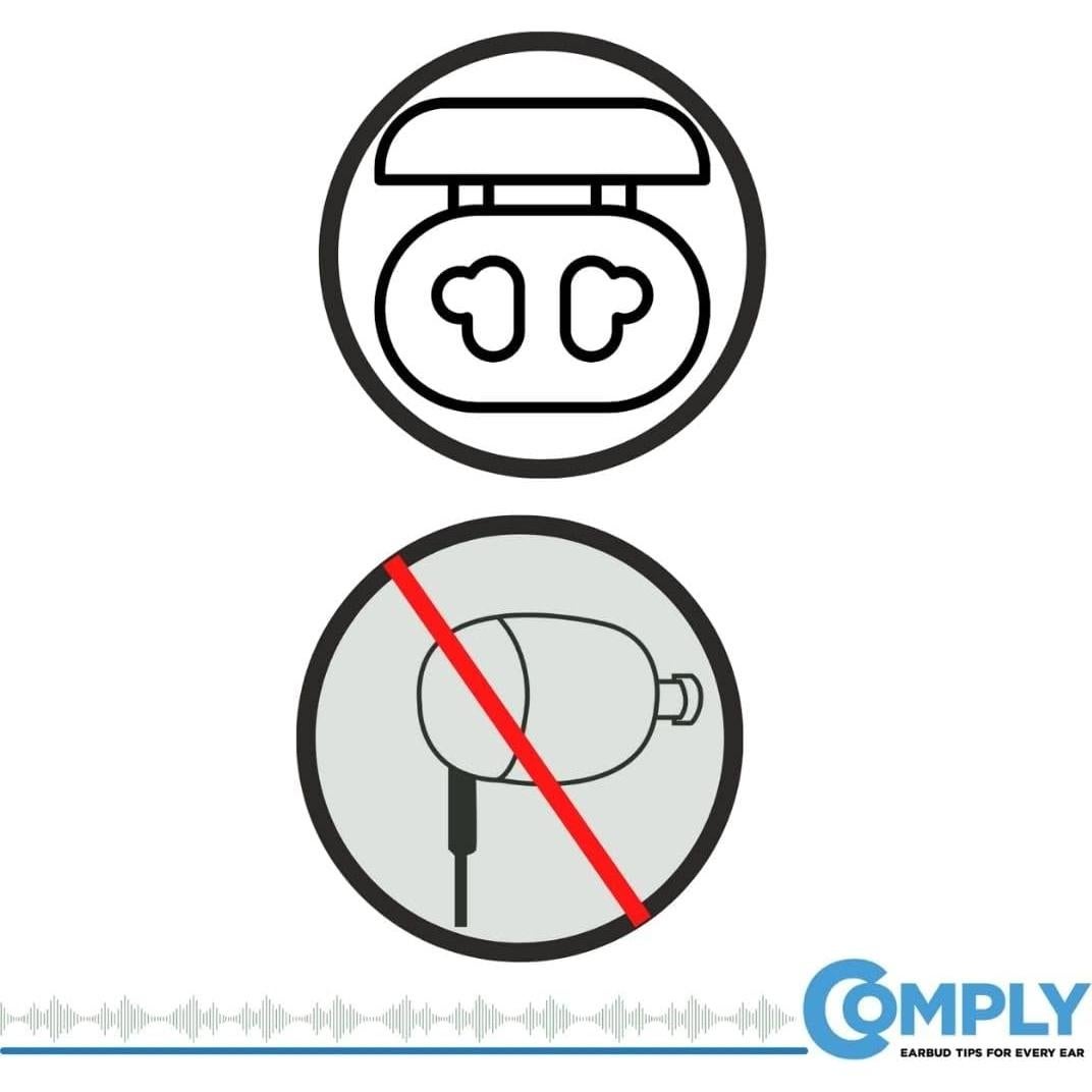 Puntas de Espuma Comply TW-300-B para Auriculares True Wireless - Negro (S/M/L) - 3 Pares