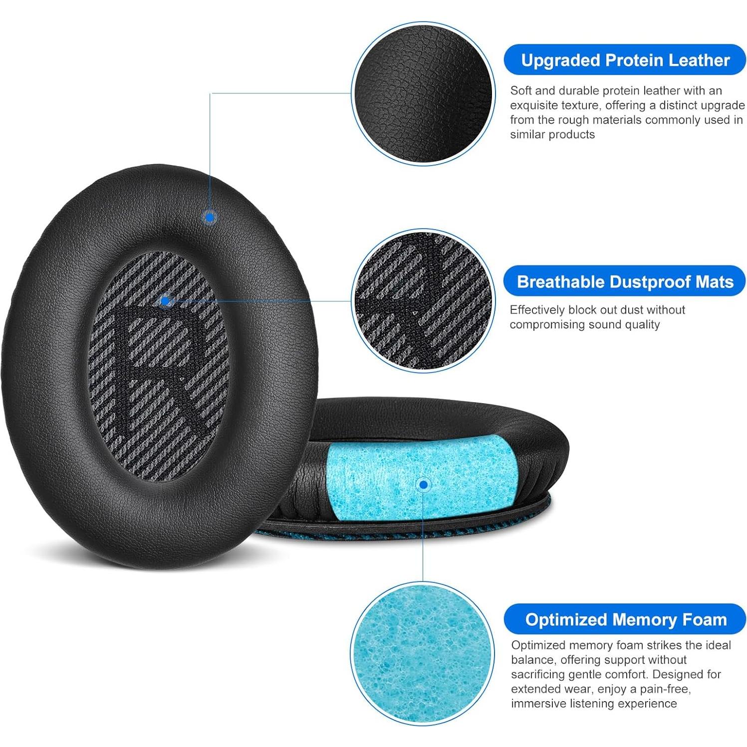 Almohadillas Auriculares Aurivor para Bose QC-35 QC-25 QC-15