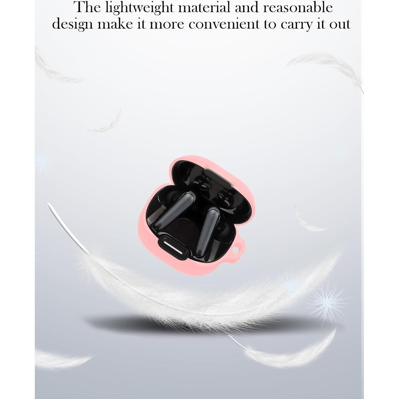 Funda de Silicona BOVUGAC para Anker Soundcore Liberty 4 NC Rosa