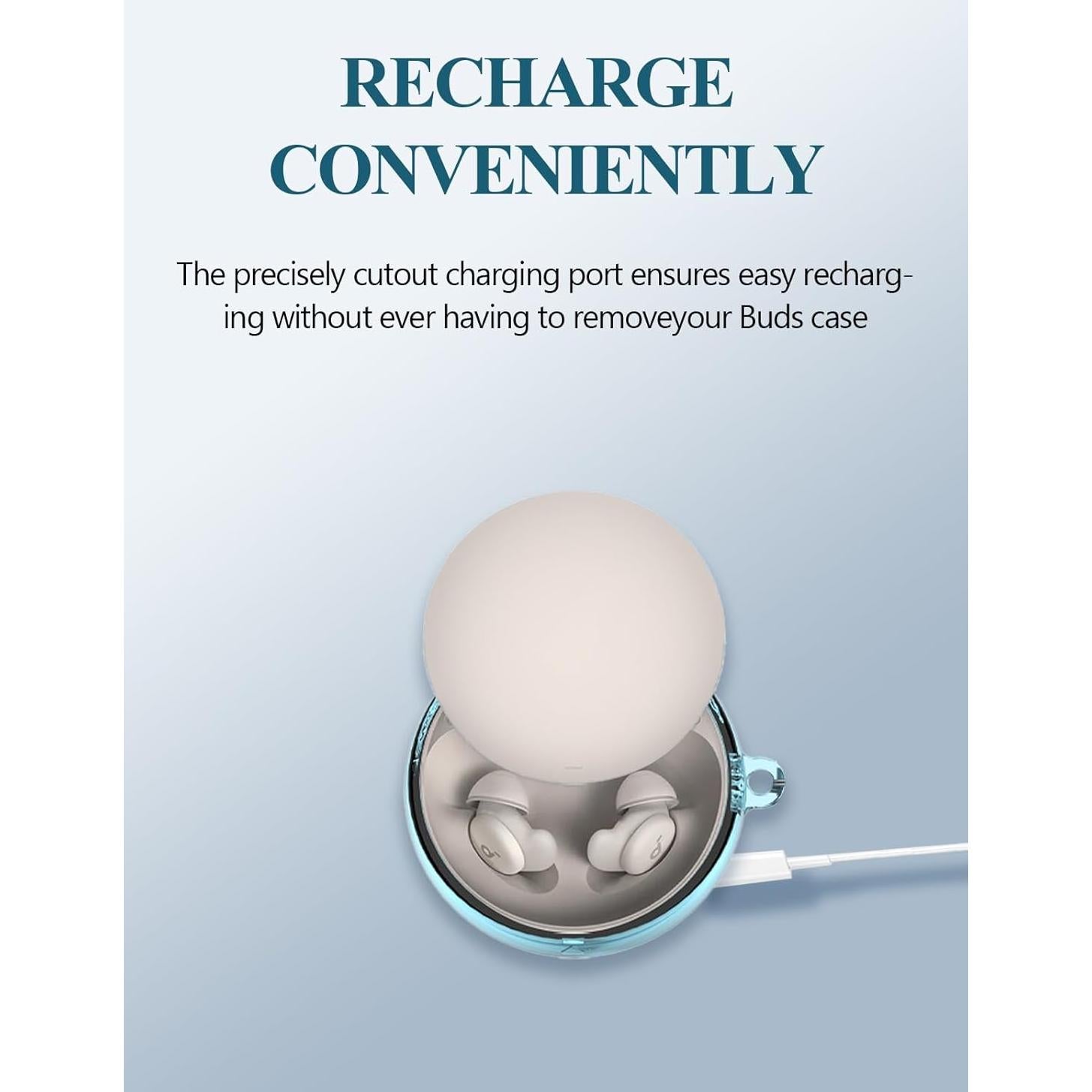 Funda Protectora TPU WUNIAK para Auriculares Anker A20 Azul