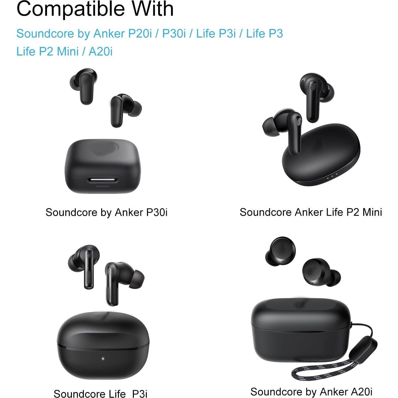 Consejos de Espuma Klowcok para Auriculares Anker Soundcore S/M/L