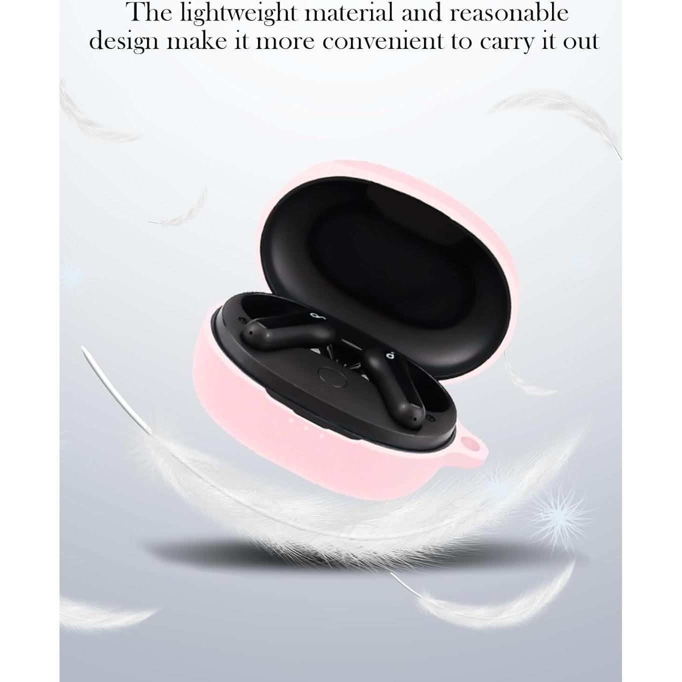 Funda de Silicona Rosa BOVUGAC para Auriculares Anker LIFE P2 mini