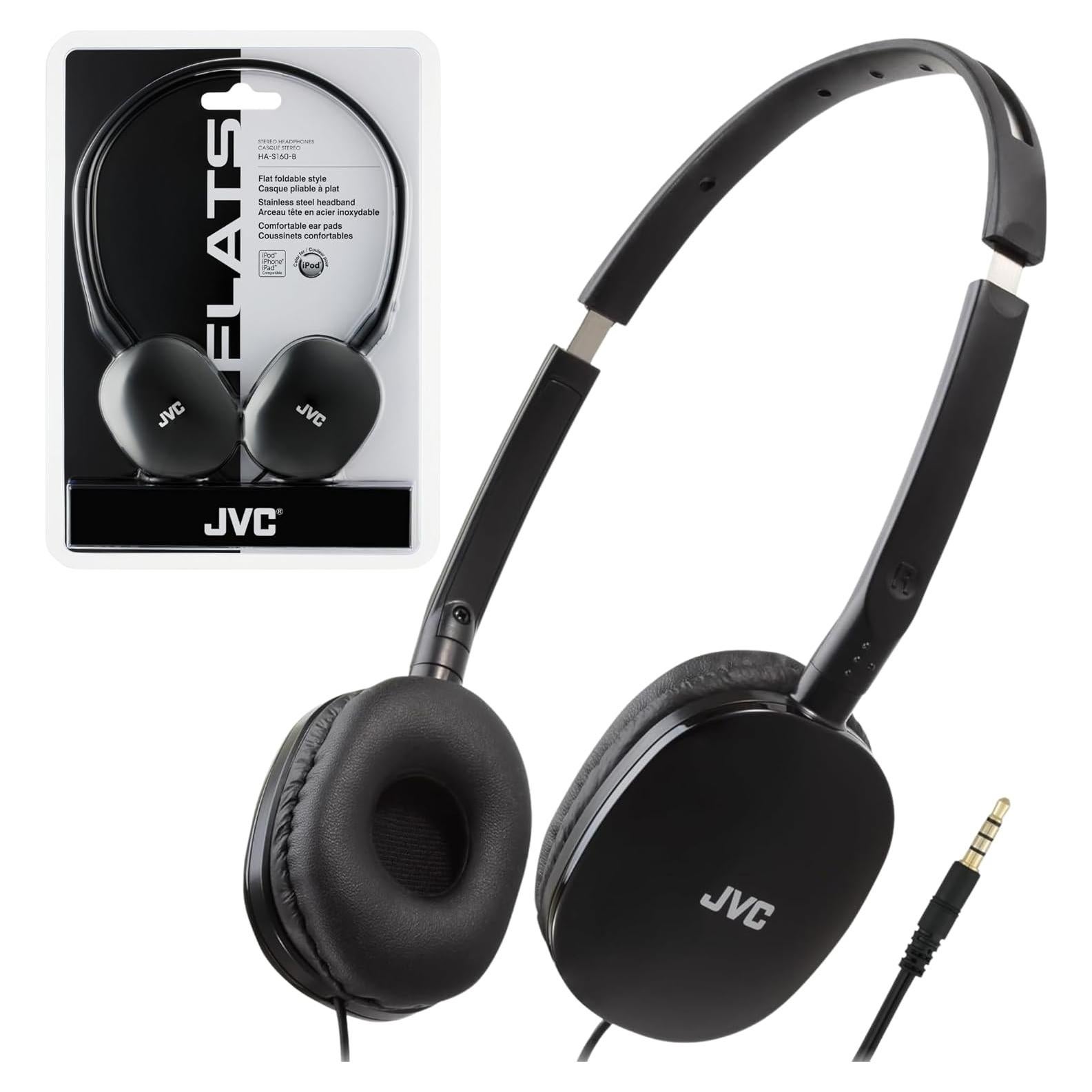 Auriculares JVC HAS160 Flats On-Ear Plegables 30mm Negro