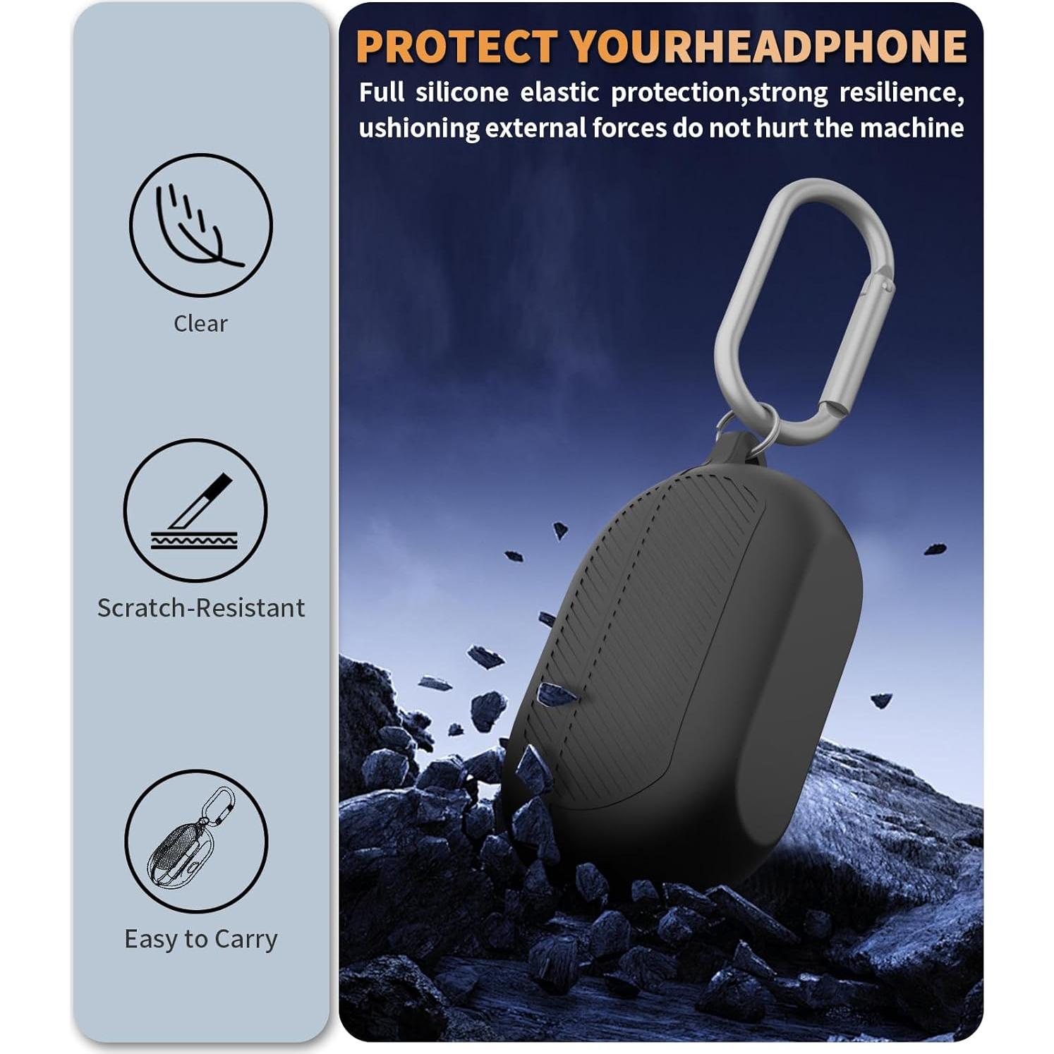 Funda de Silicona WADVCU para Beats Solo Buds - Negro