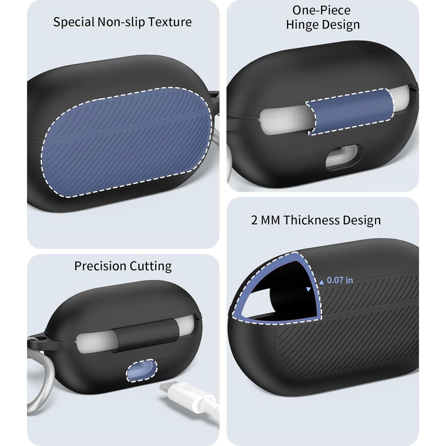 Funda de Silicona WADVCU para Beats Solo Buds - Negro