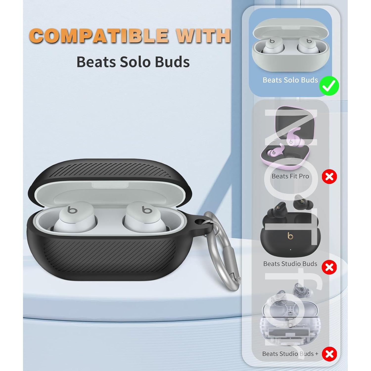 Funda de Silicona WADVCU para Beats Solo Buds - Negro