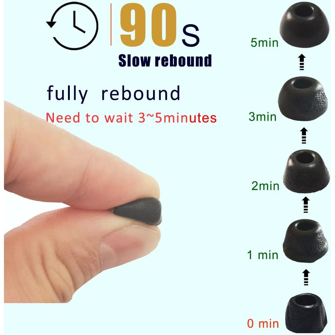 Memory Foam Ear Tips for Beats Studio Buds Earhooks for Beats Earbuds Replacement Grip Cover for Beats Studio Buds+ Ear Tips fit in Charging Case, Black