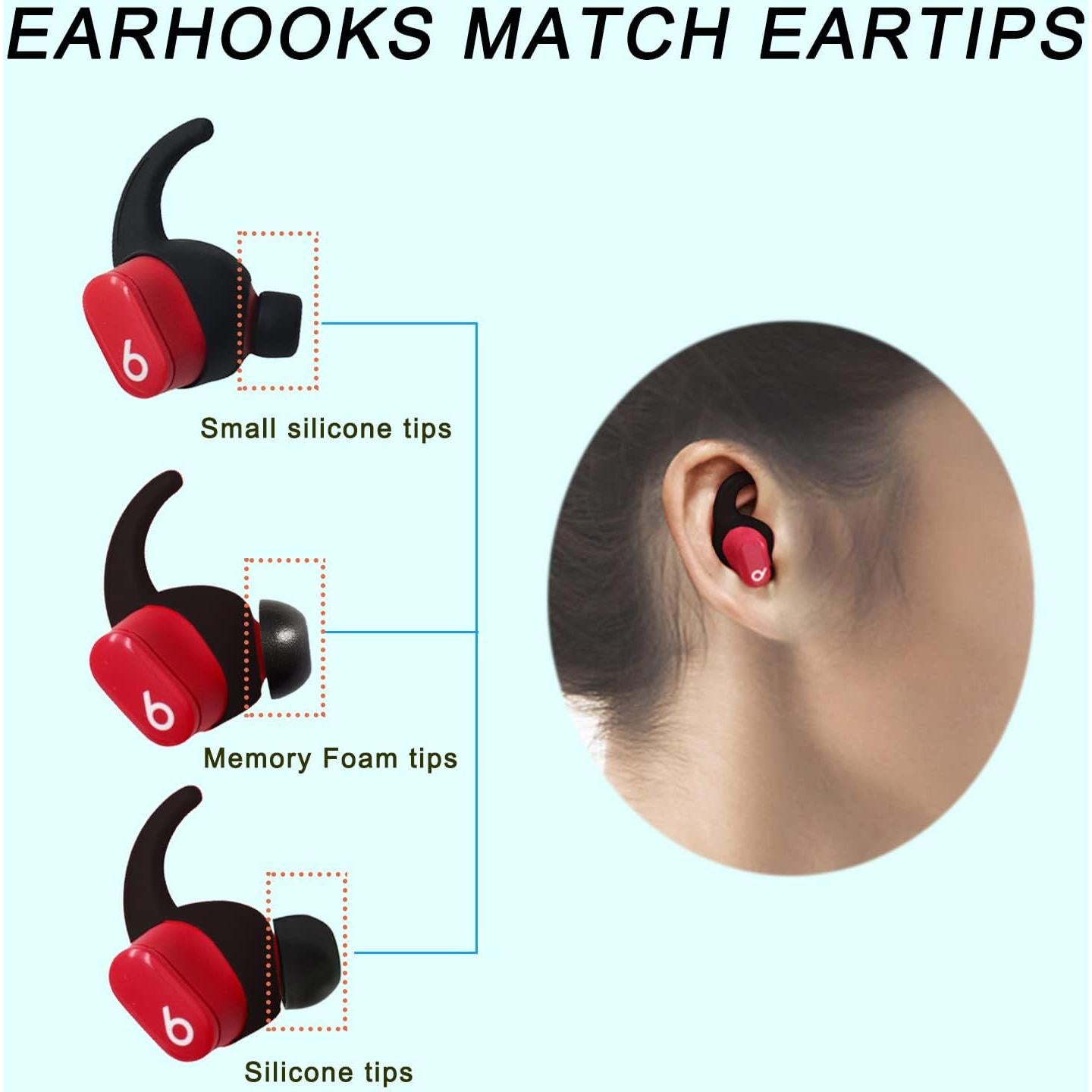 Ganchos y consejos de oído de silicona para Beats Studio Buds