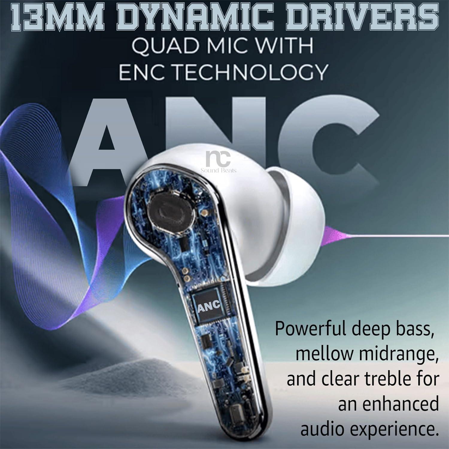 Auriculares Inalámbricos NC SoundBeats A15 Pro - Bluetooth 5.4, ANC, IPX7