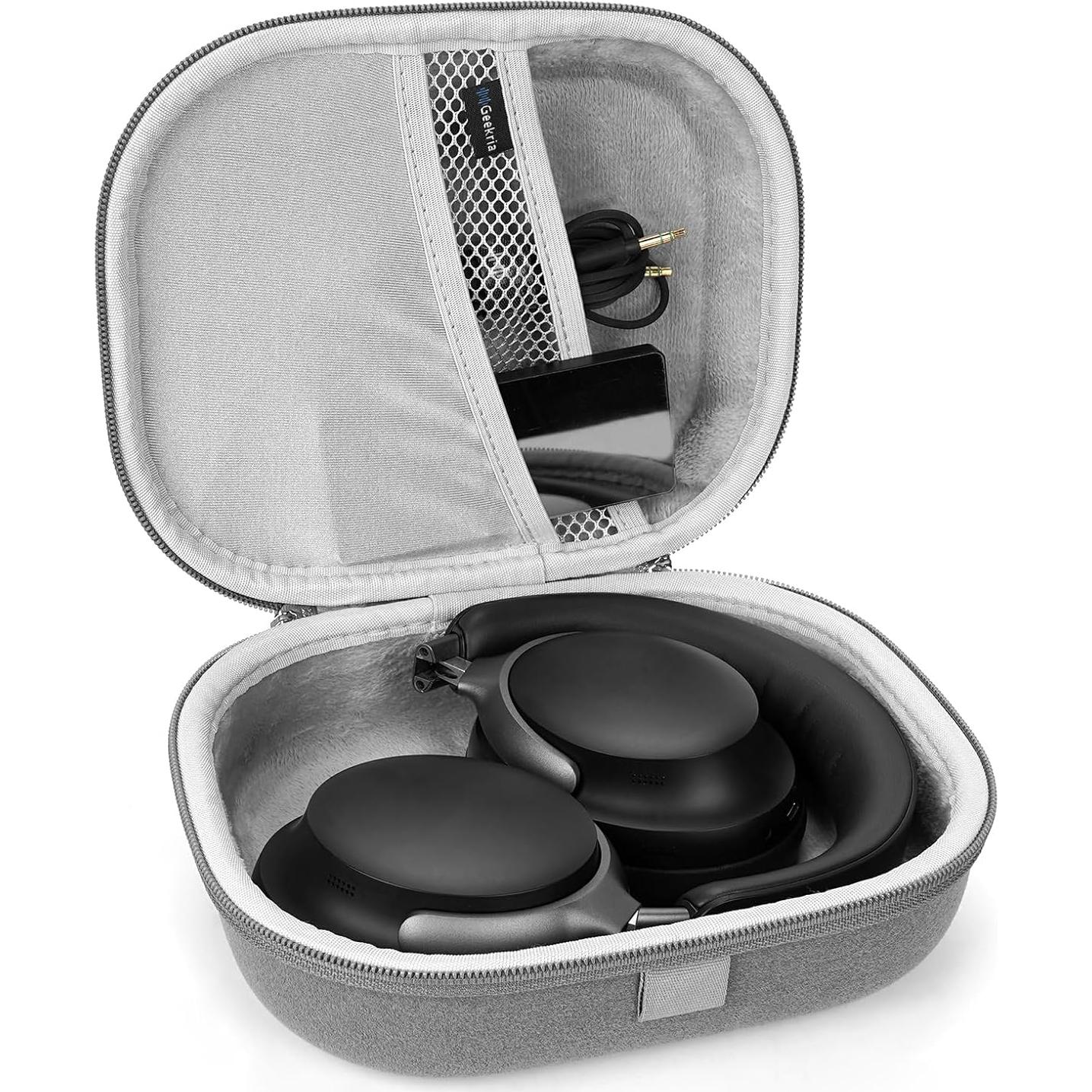 Funda Dura Geekria para Auriculares Bose QC Ultra, 45, 35 II, 35, 25, 2 - Microfibra Gris