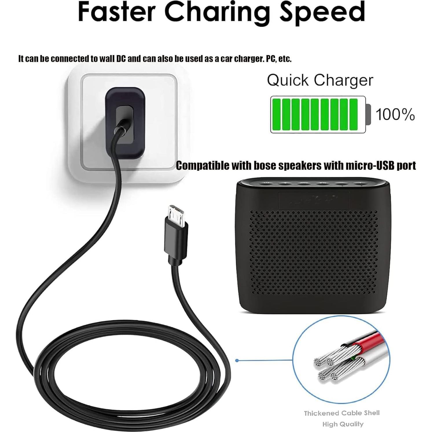 Cable de carga micro USB 2m Tobysome para altavoces Bose