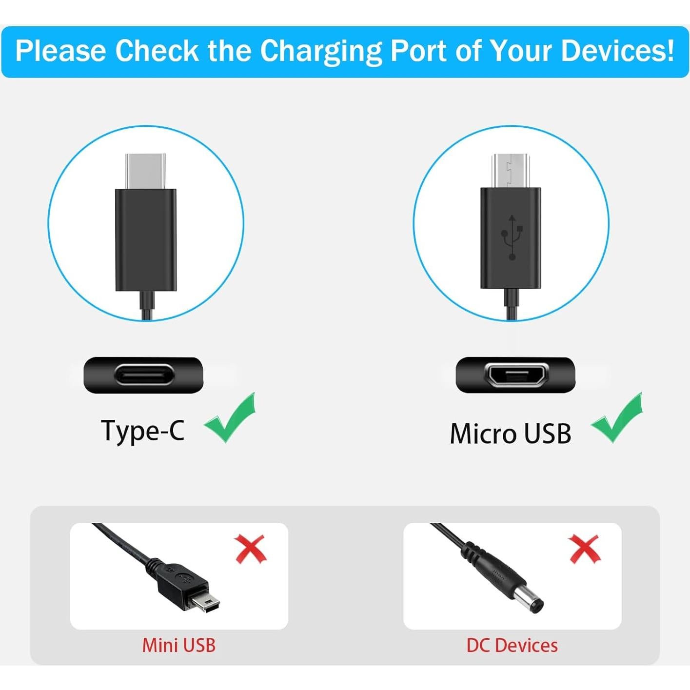 Cable de carga USB C y Micro para altavoces Bose y Sony