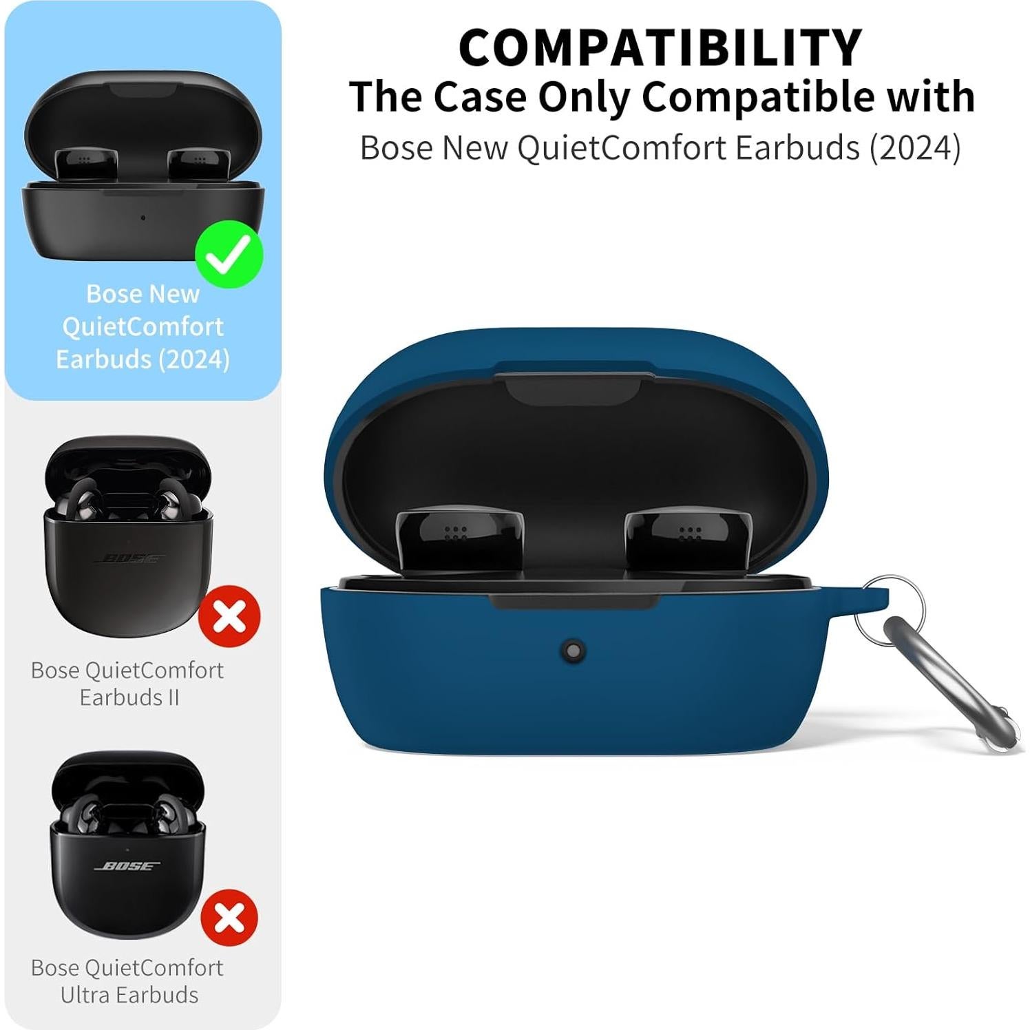 Funda de silicona para auriculares Bose QuietComfort 2024 azul