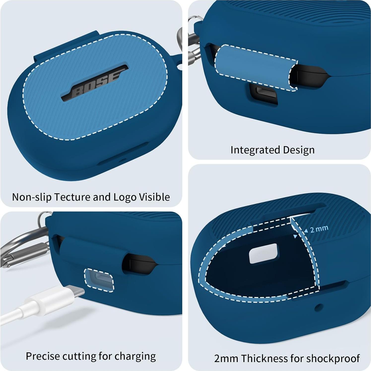 Funda de silicona para auriculares Bose QuietComfort 2024 azul