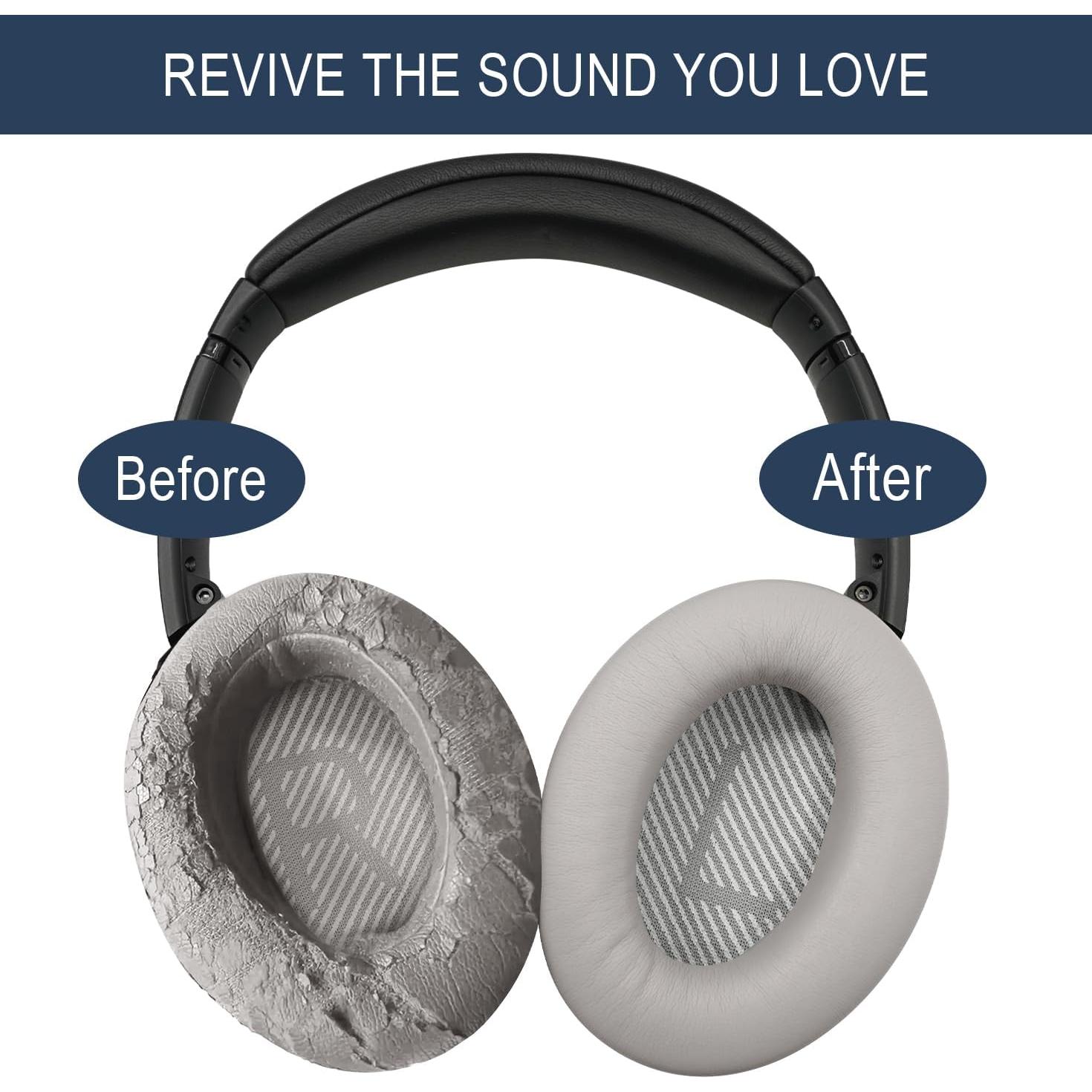 Almohadillas de Reemplazo GEVO para Auriculares Bose QC35 - Espuma de Memoria Duradera