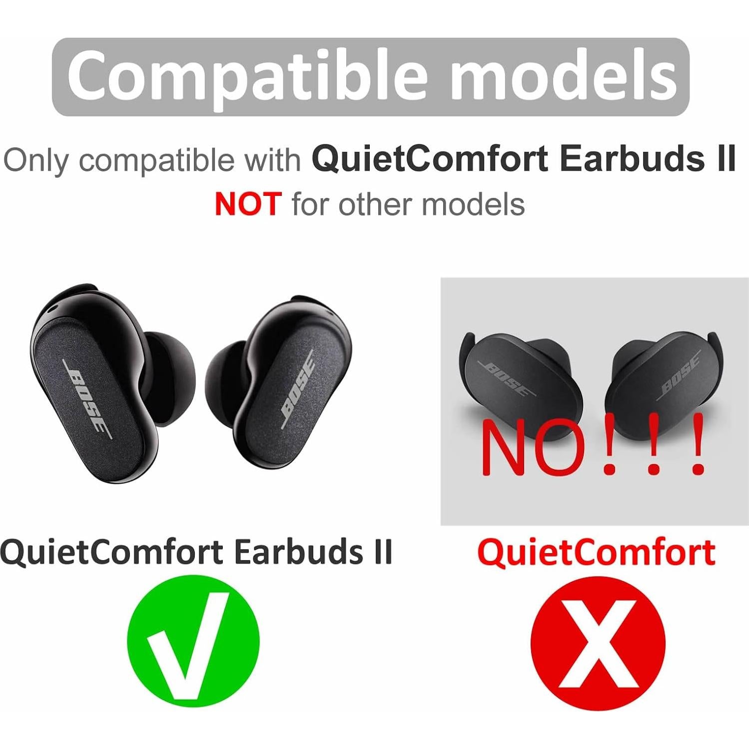 Consejos de Espuma de Memoria IiEXCEL para Bose QuietComfort II S/M/L