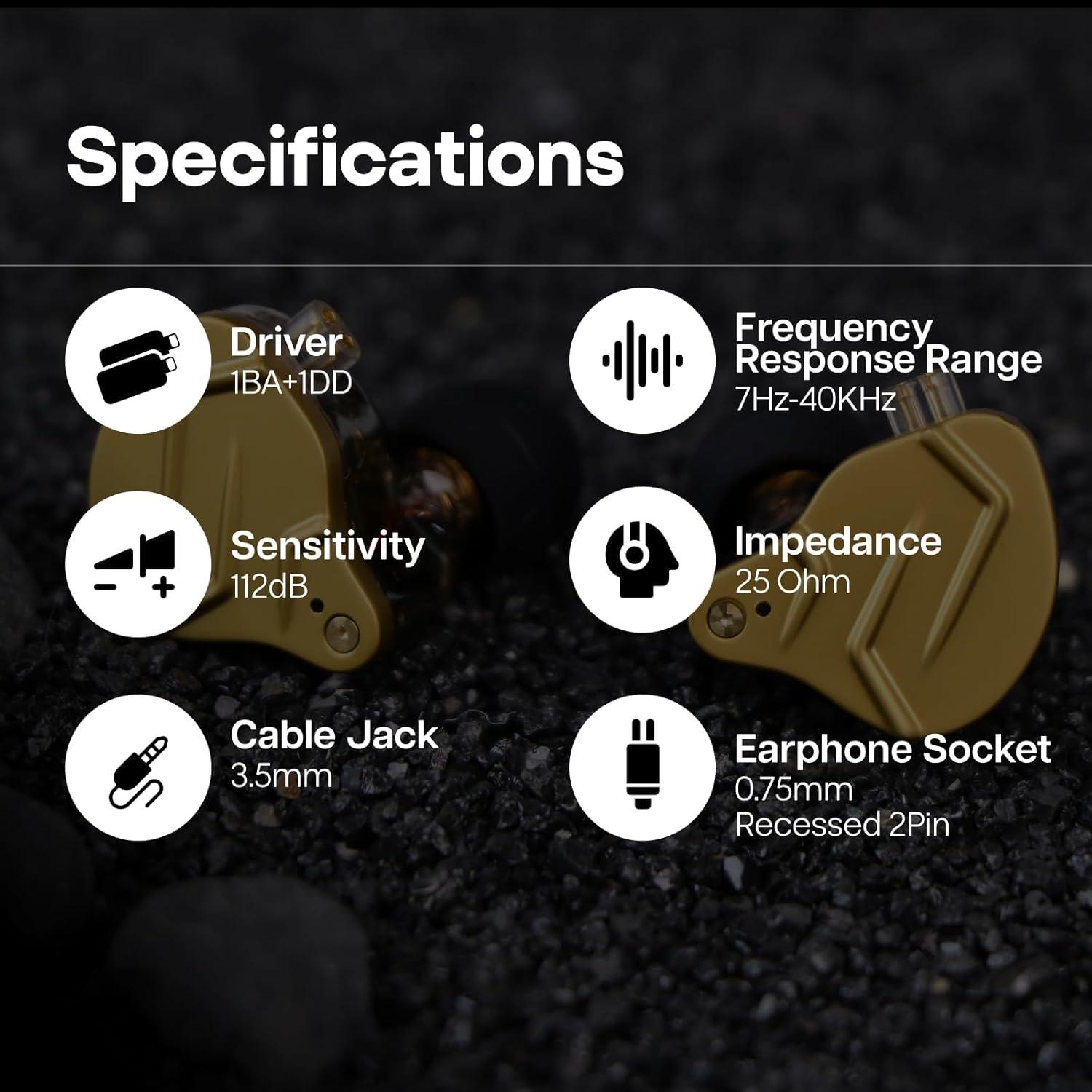 Auriculares In-Ear KZ ZSN PRO X HiFi 10mm Dual Driver Metal