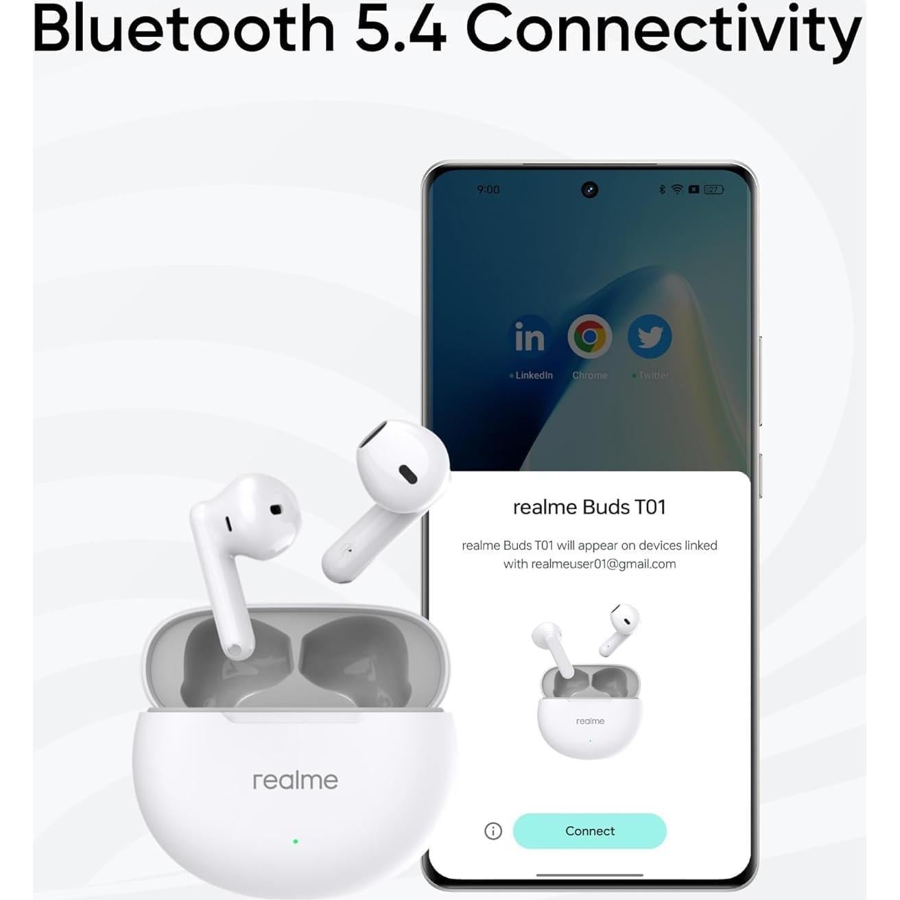 Auriculares In-Ear Inalámbricos realme Buds T01 - Bluetooth 5.4