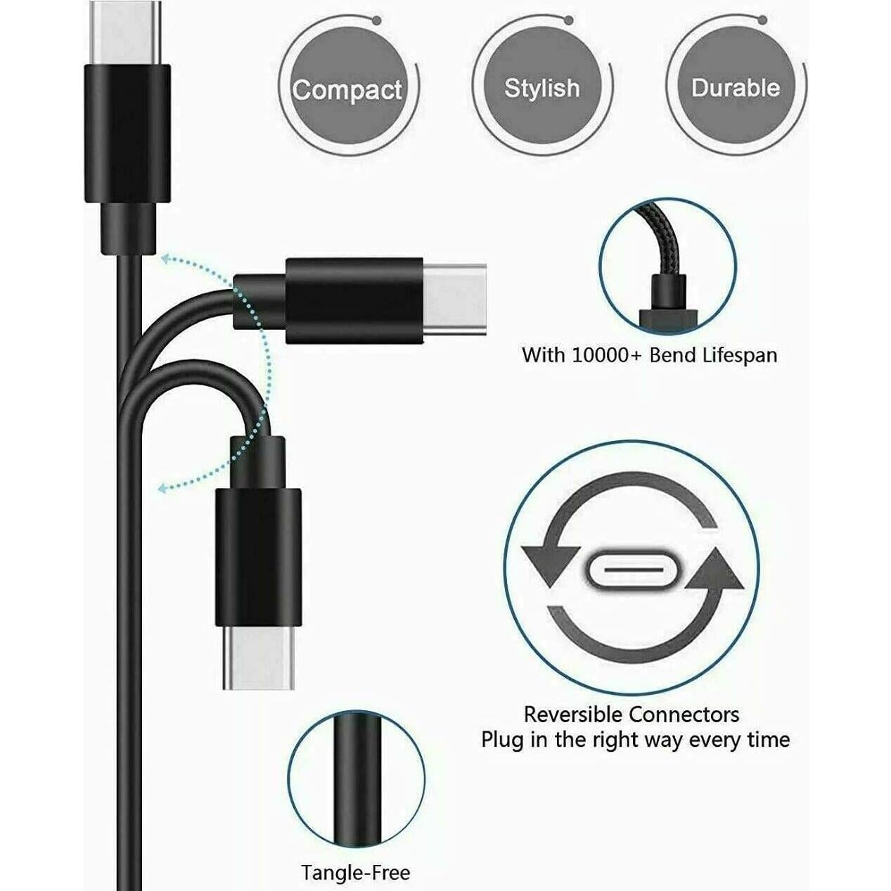 Cargador de pared y cable USB-C 1.5m WZHENB para altavoces y auriculares