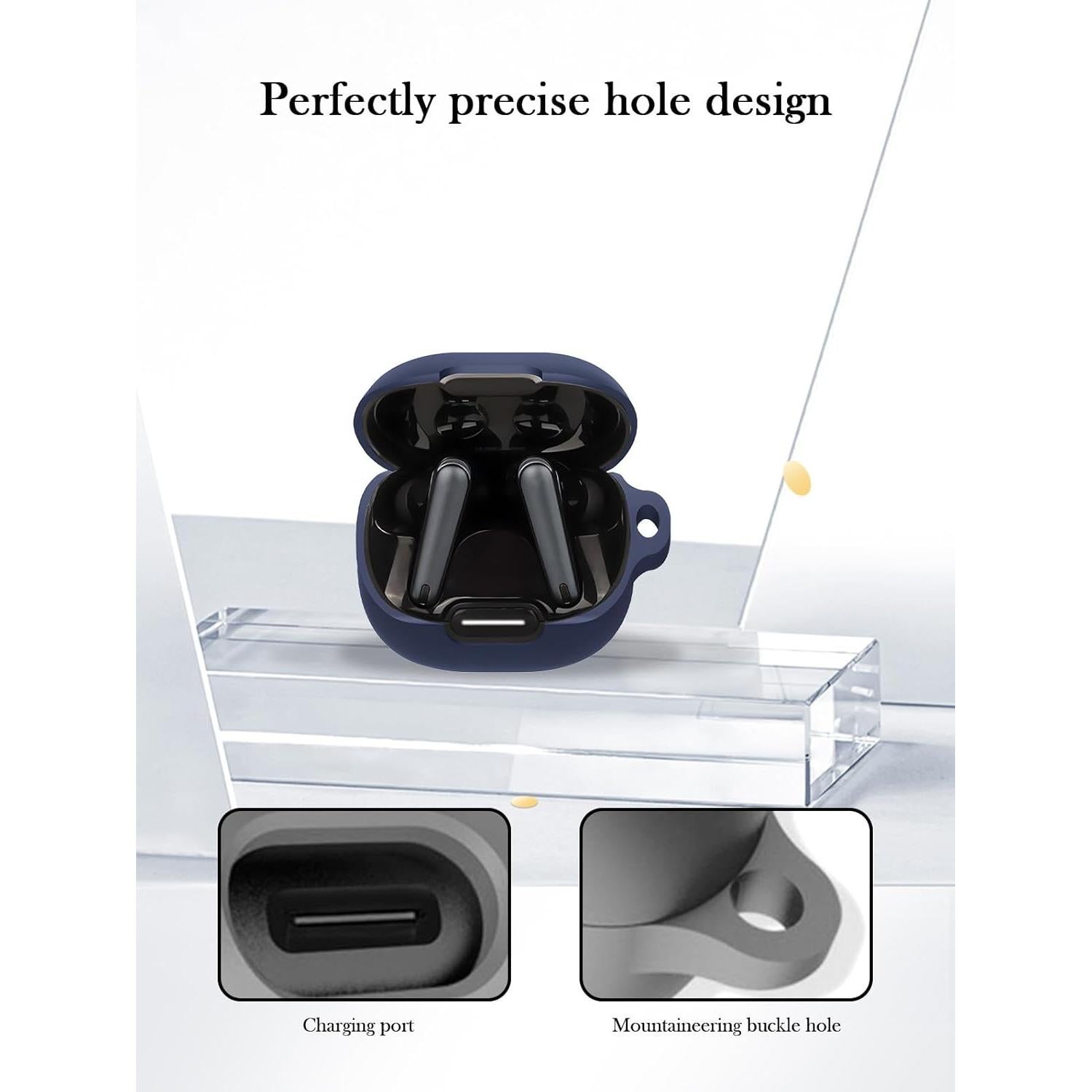 Funda de Silicona BOVUGAC para Anker Soundcore Liberty 4 NC Azul