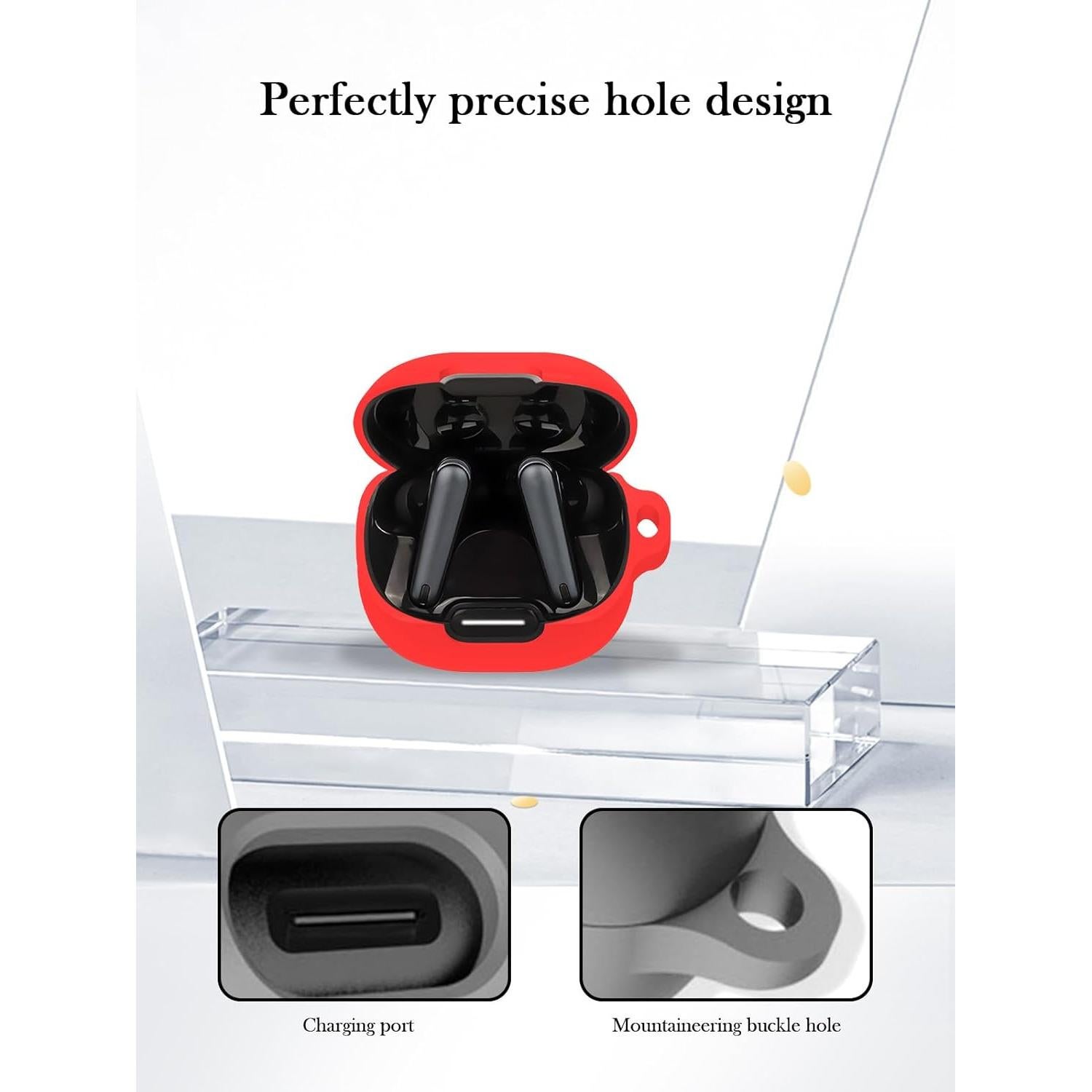 Funda de Silicona BOVUGAC para Anker Soundcore Liberty 4 NC - Rojo