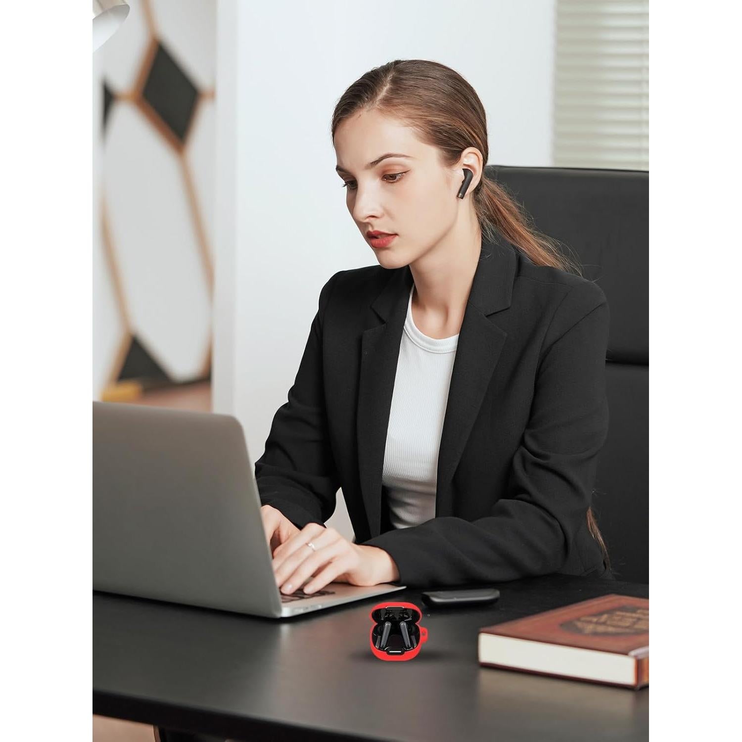 Funda de Silicona BOVUGAC para Anker Soundcore Liberty 4 NC - Rojo