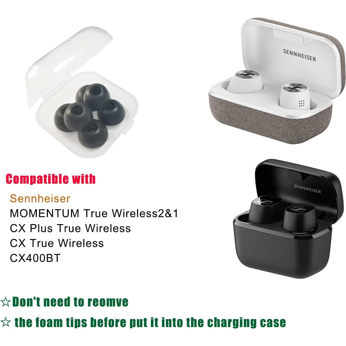 Puntas de oído viscoelásticas Luckvan para Sennheiser Momentum 2