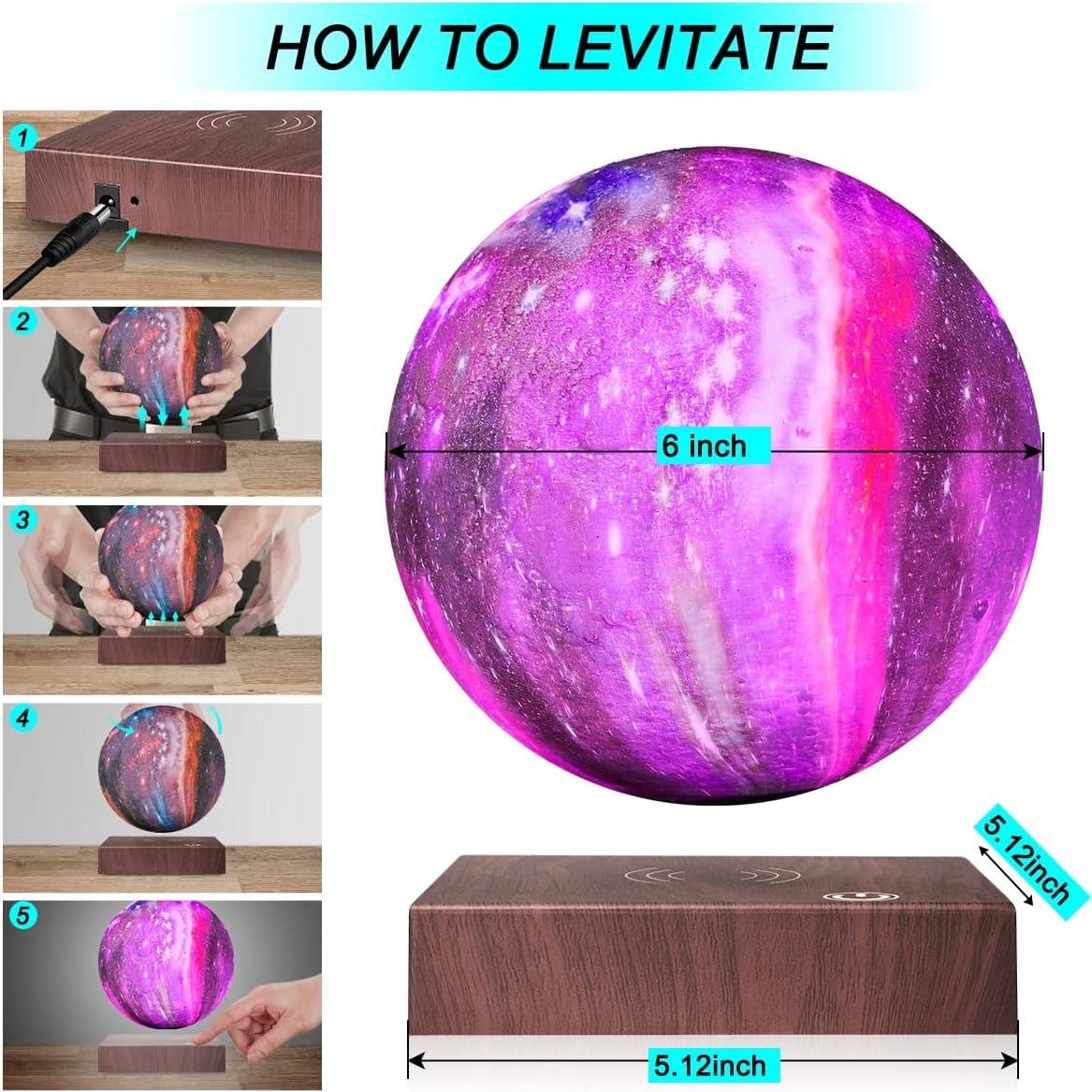 Lámpara de Luna Flotante VGAzer 7 Colores LED Decorativa