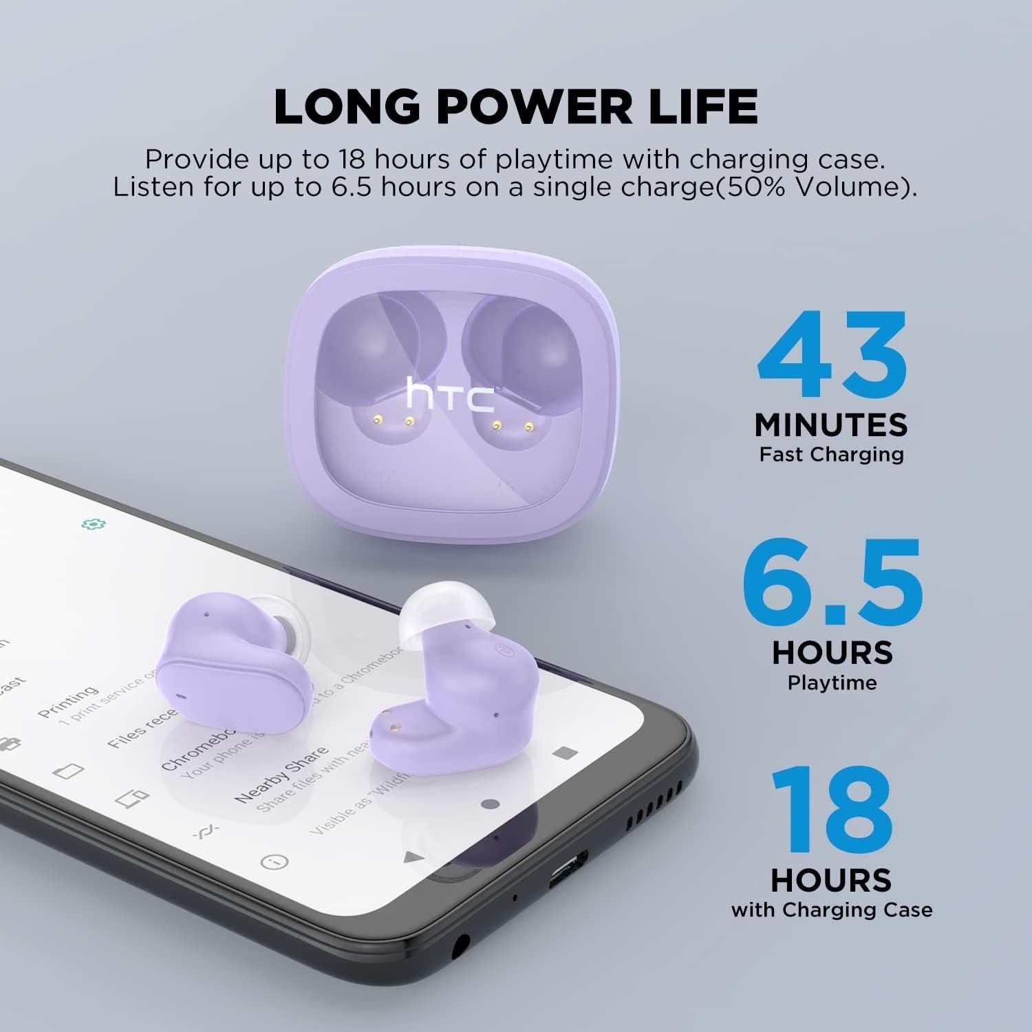 Auriculares Bluetooth Inalámbricos HTC TWS9 5.3 Carga Inalámbrica