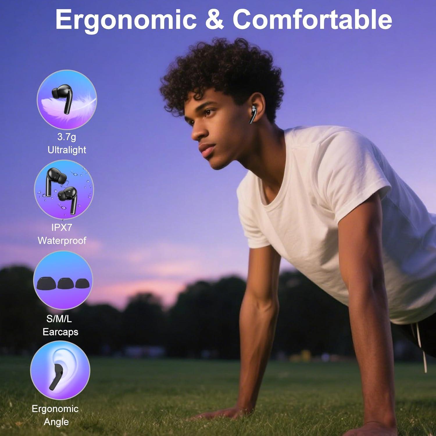 Auriculares Inalámbricos Binineew YW07 Bluetooth 5.4 ANC 40H