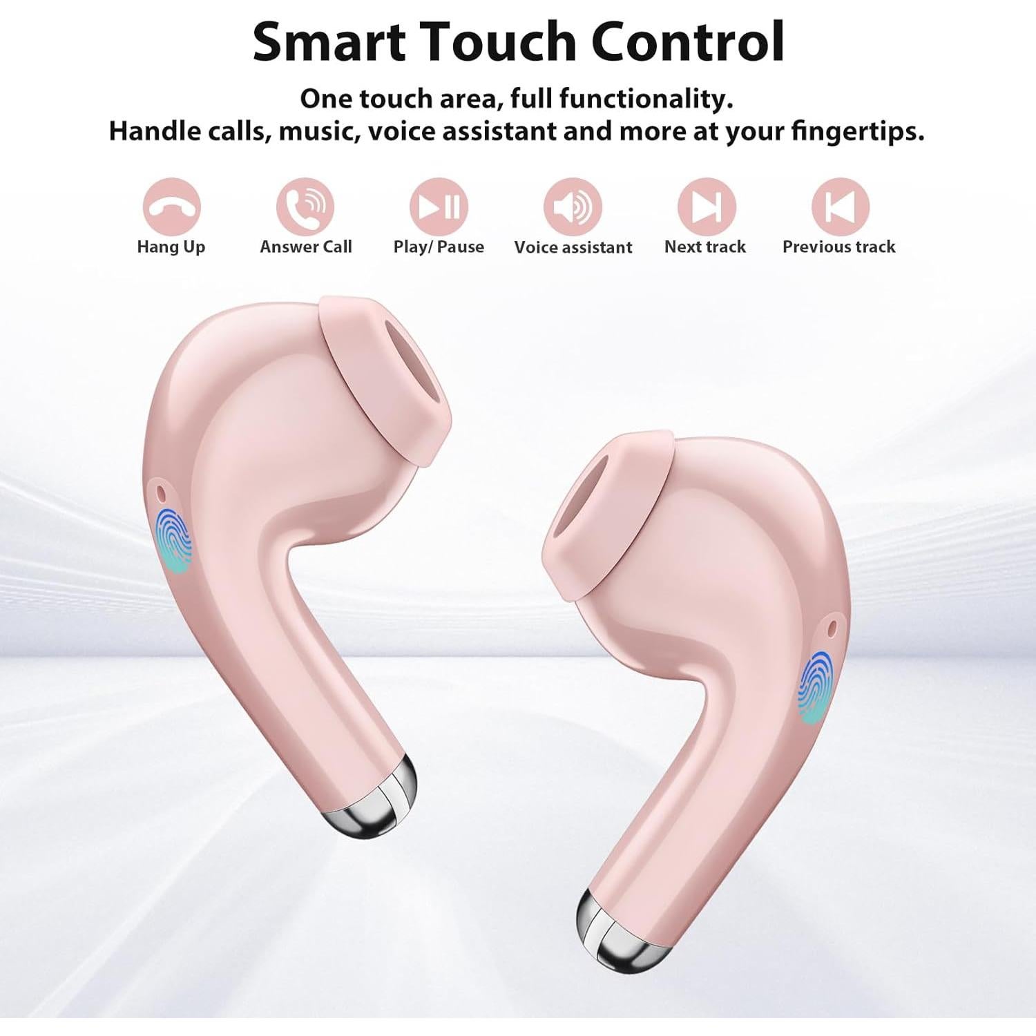 Auriculares Inalámbricos ACANDYA Rosa Bluetooth 5.3 HiFi