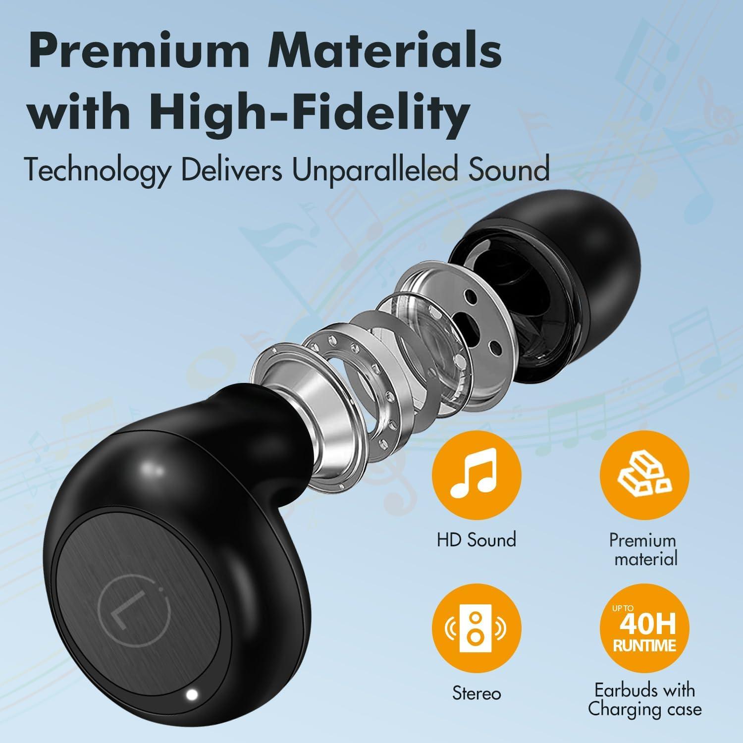 Mini Auriculares Inalámbricos E-filliate TRAVEL DEPOT, Bluetooth, IPX4