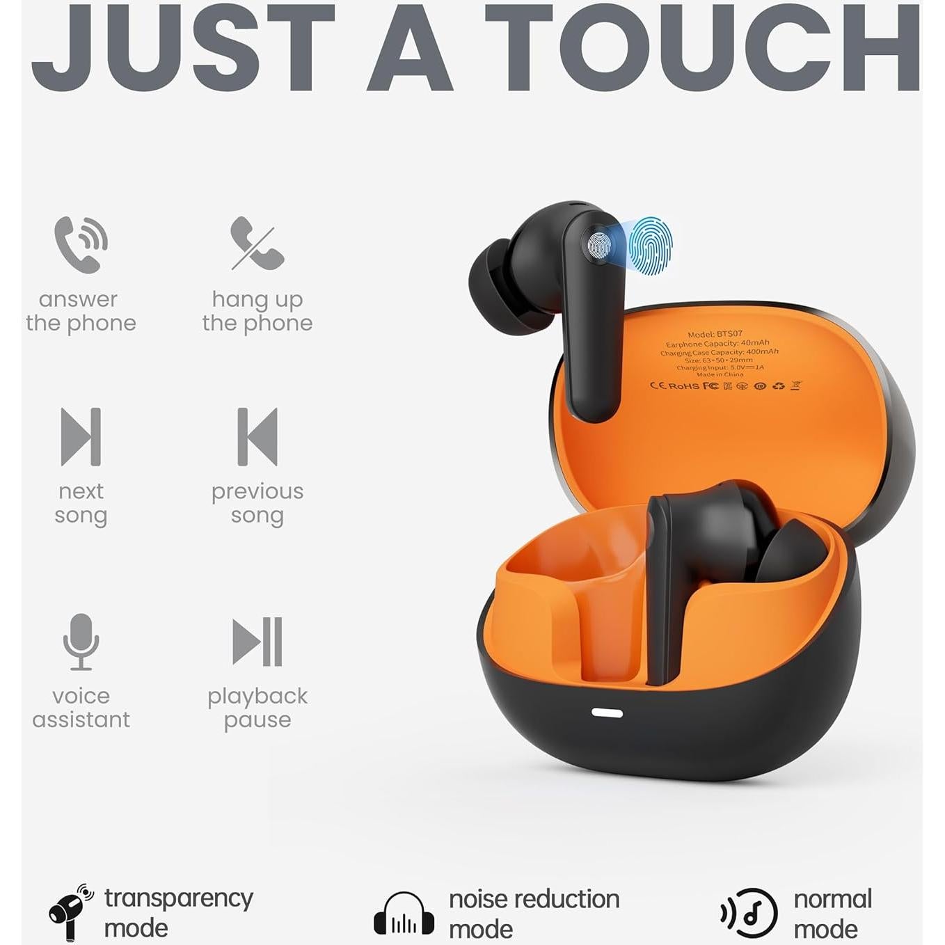 Auriculares Inalámbricos BADENBURG Airbeat 1 ANC Bluetooth 5.3