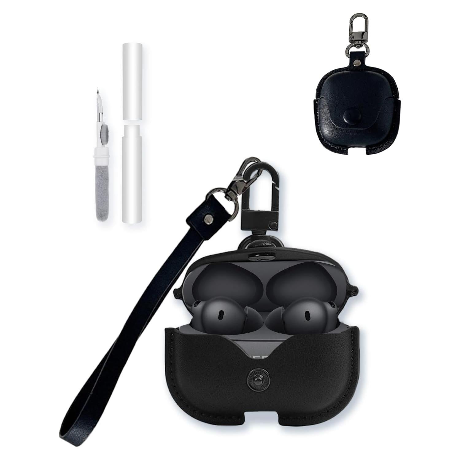 Funda de Cuero PU BOVUGAC para Oneplus Buds 4 - Negro