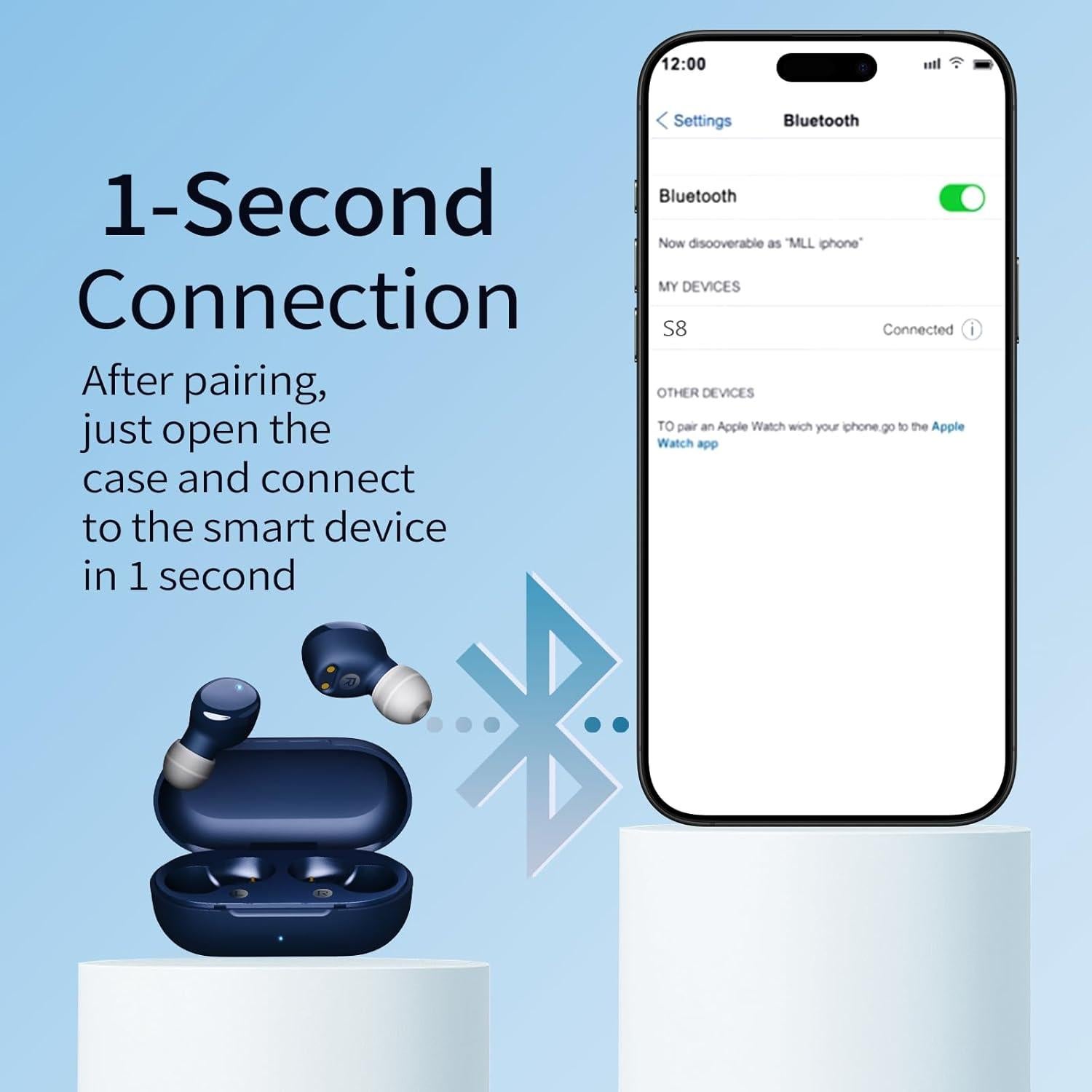 Auriculares In-Ear Inalámbricos Redpepper S8 Bluetooth 5.3 Azul