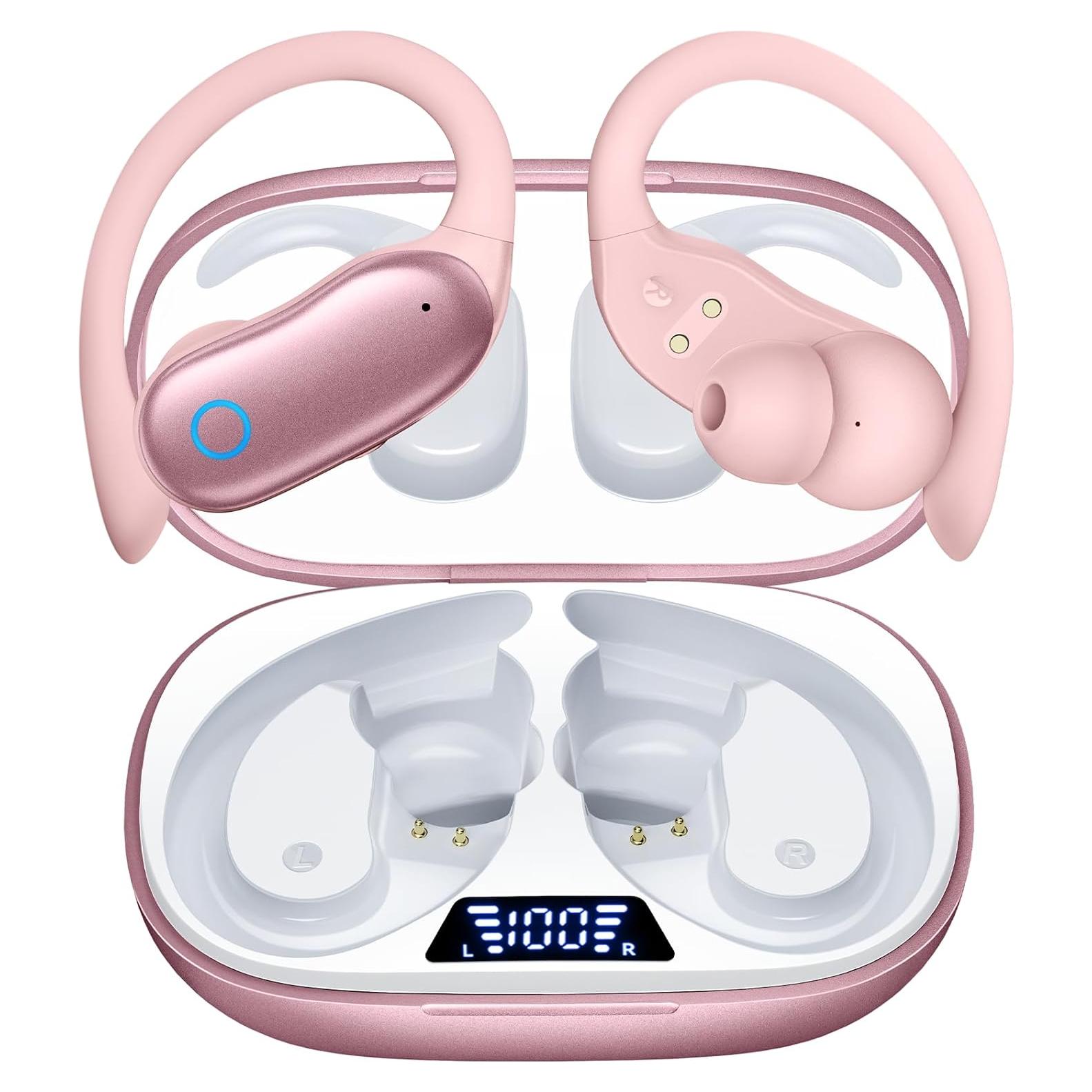 Auriculares Inalámbricos GNMN V7 Bluetooth 5.3 IPX7 Rosa